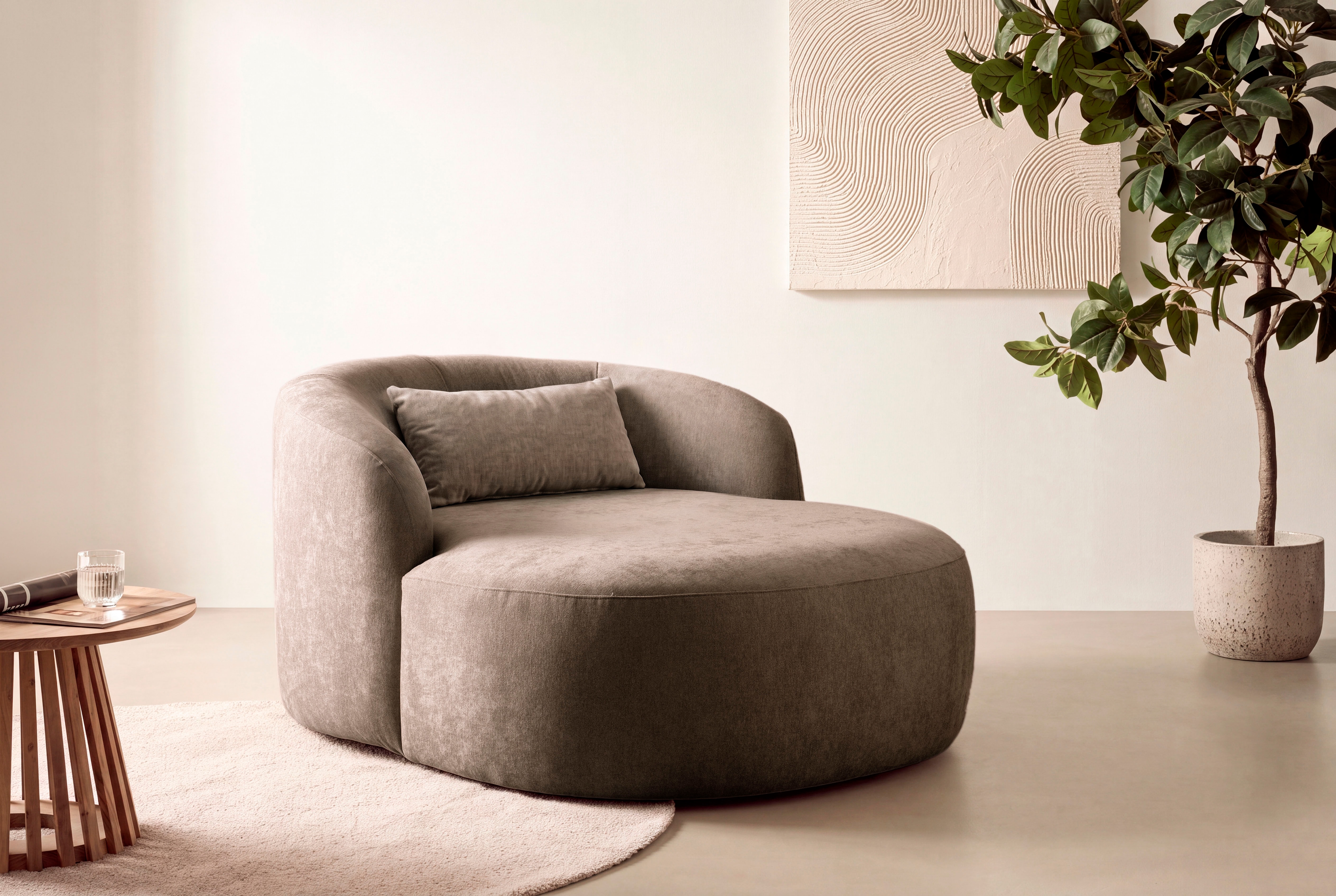 LeGer Home by Lena Gercke XXL-Sessel "Yllara, moderner Lesesessel, Loveseat mit großzügiger Sitzfläche" mit geschwungener Rückenlehne in Samt oder Struktur