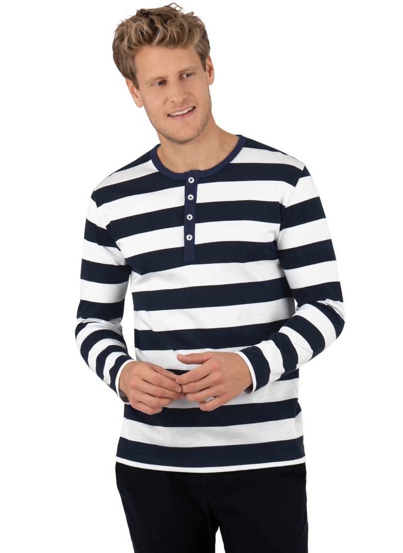 Trigema Longsleeve »TRIGEMA Longsleeve mit maritimem Streifenmuster«, (1 tlg.)