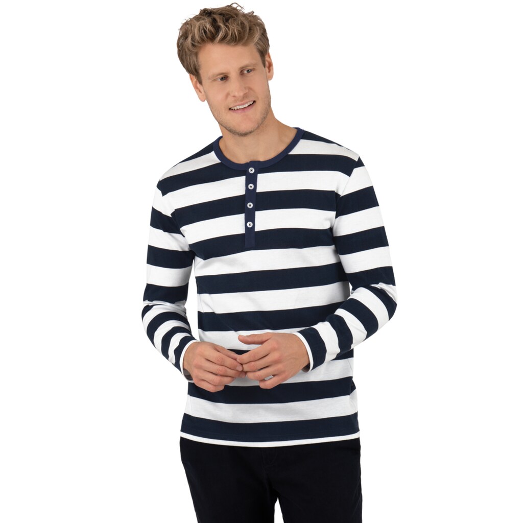 Trigema Longsleeve »TRIGEMA Longsleeve mit maritimem Streifenmuster«, (1 tlg.)