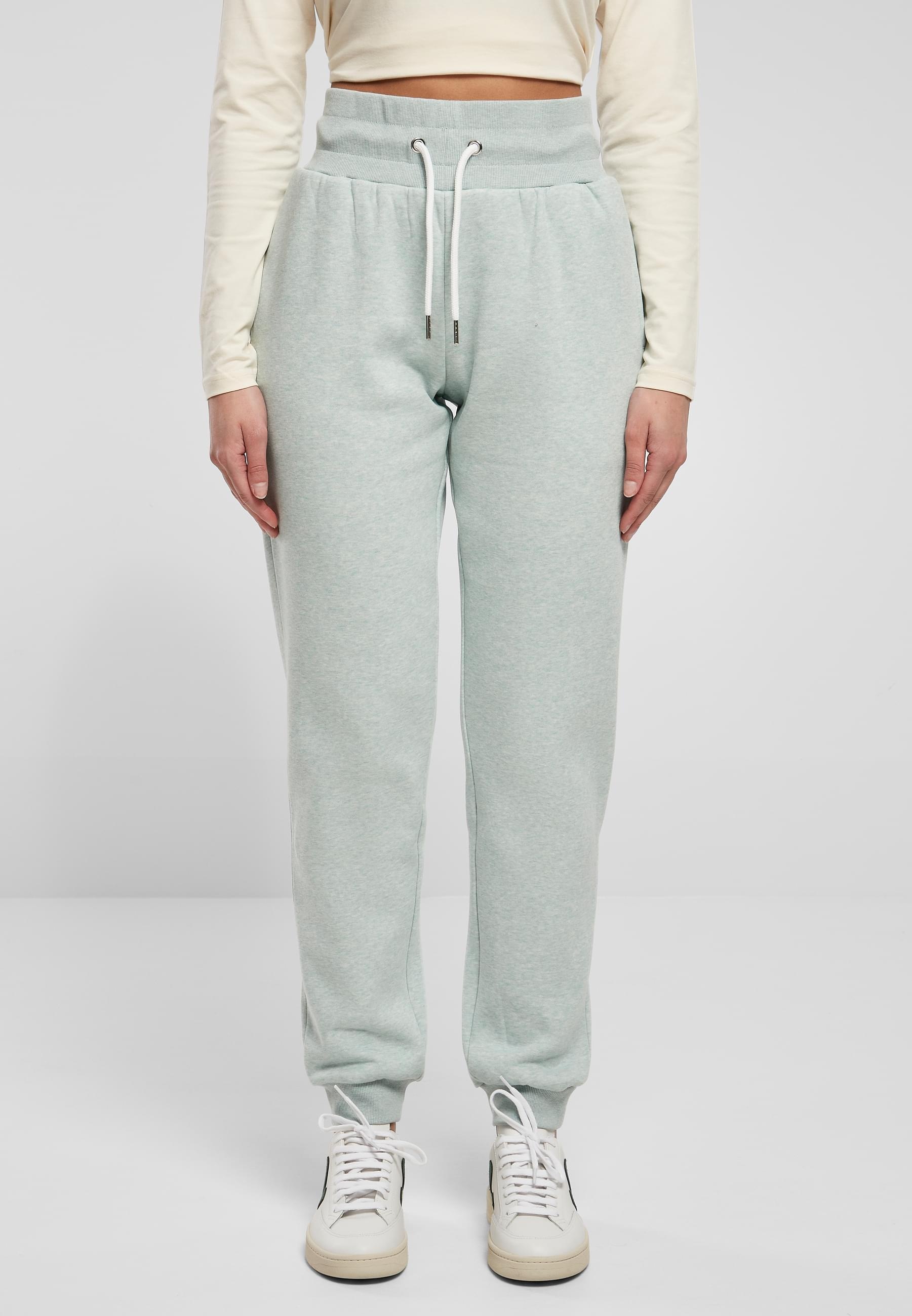 URBAN CLASSICS Stoffhose »Urban Classics Damen Ladies High Waist Color Melange Sweat Pants«, (1 tlg.)