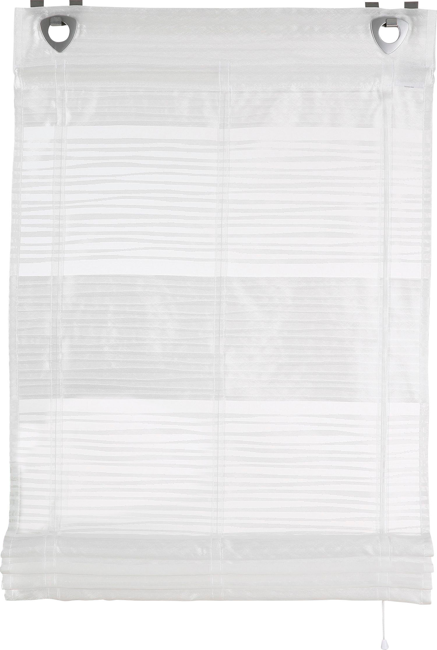 Thumbnail - HOME WOHNIDEEN Raffrollo "Sarnia" mit Hakenaufhängung ohne Bohren mit Querstreifen