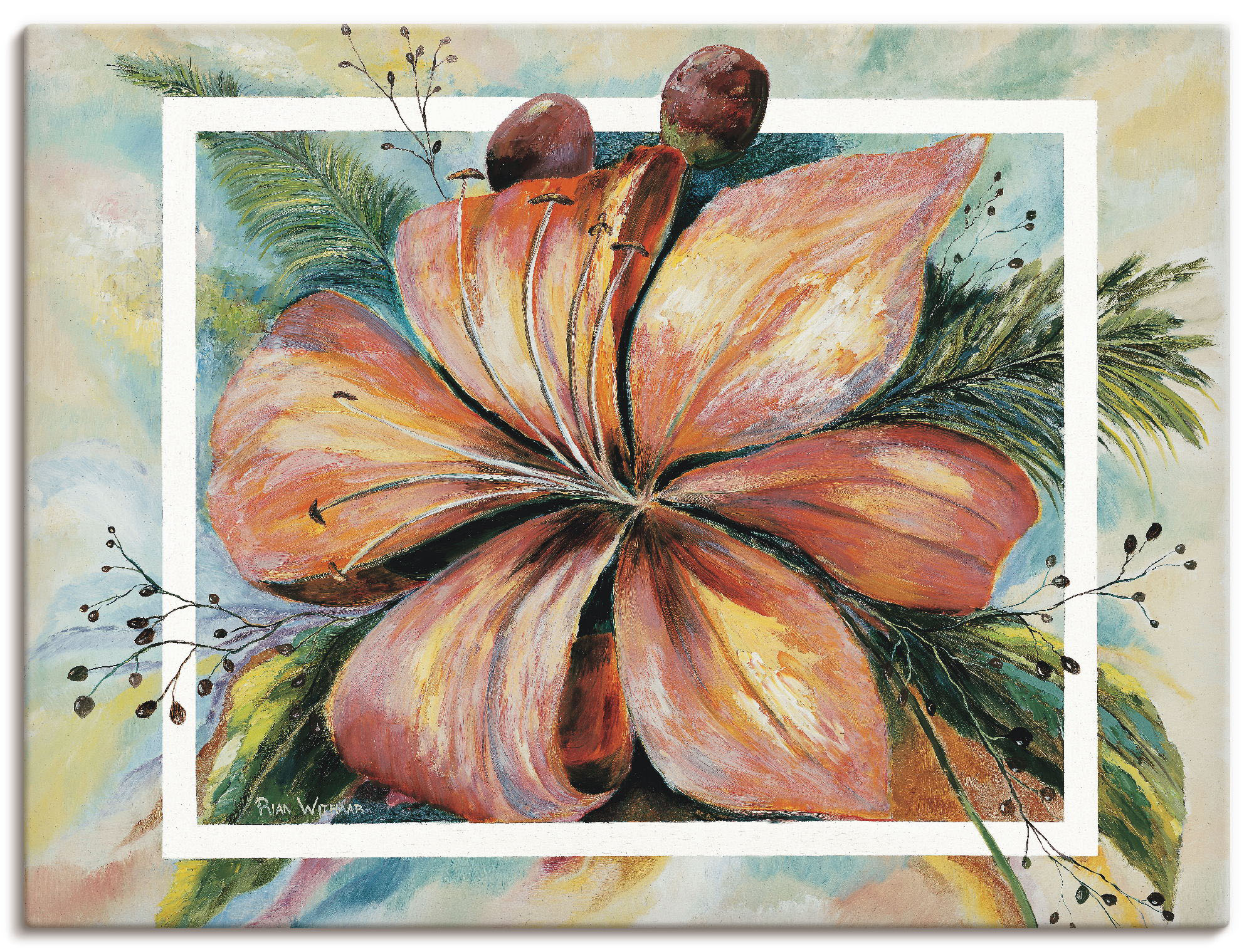 Artland Leinwandbild "Freesien Fantasie I" Blumen 1 Stk. tlg. auf Holzrahmen gespannt
