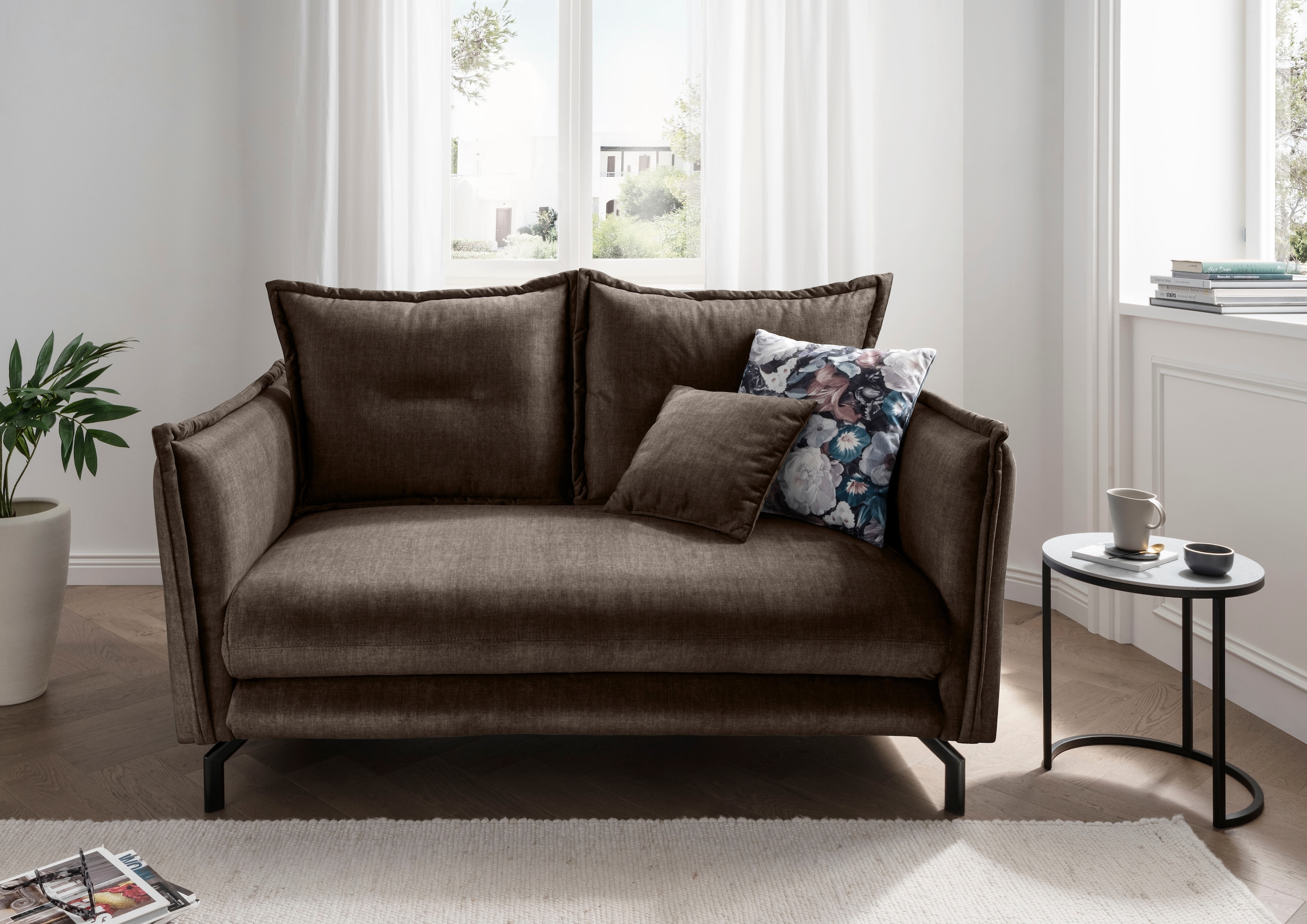 Home affaire Ecksofa "Lava modern und bequem, schmale Armlehnen, tolle Detailverarbeitung" Armlehnen verstellbar