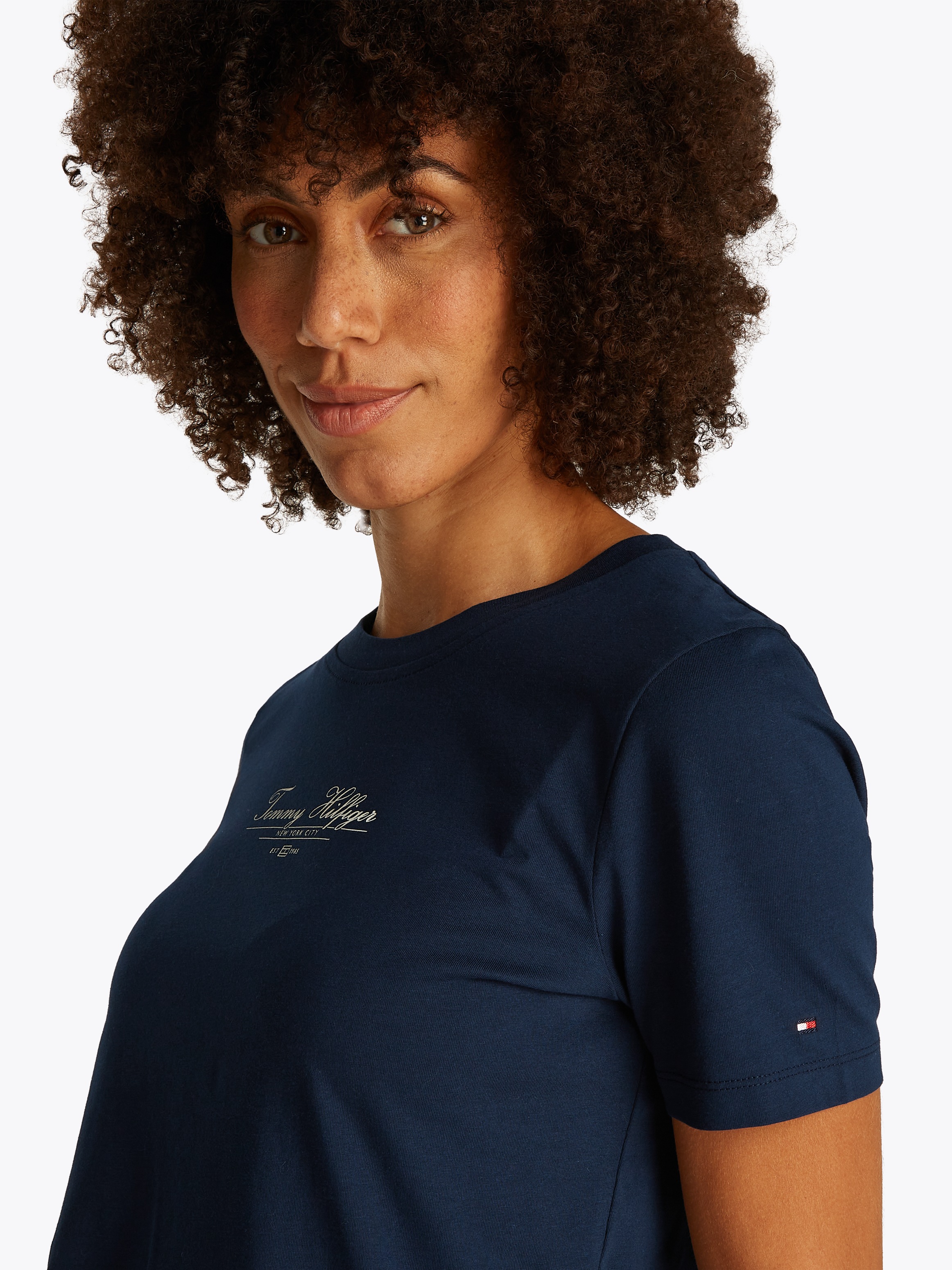 Tommy Hilfiger T-Shirt »REG SCRIPT C-NK TEE SS«, mit Logo-Schriftzug