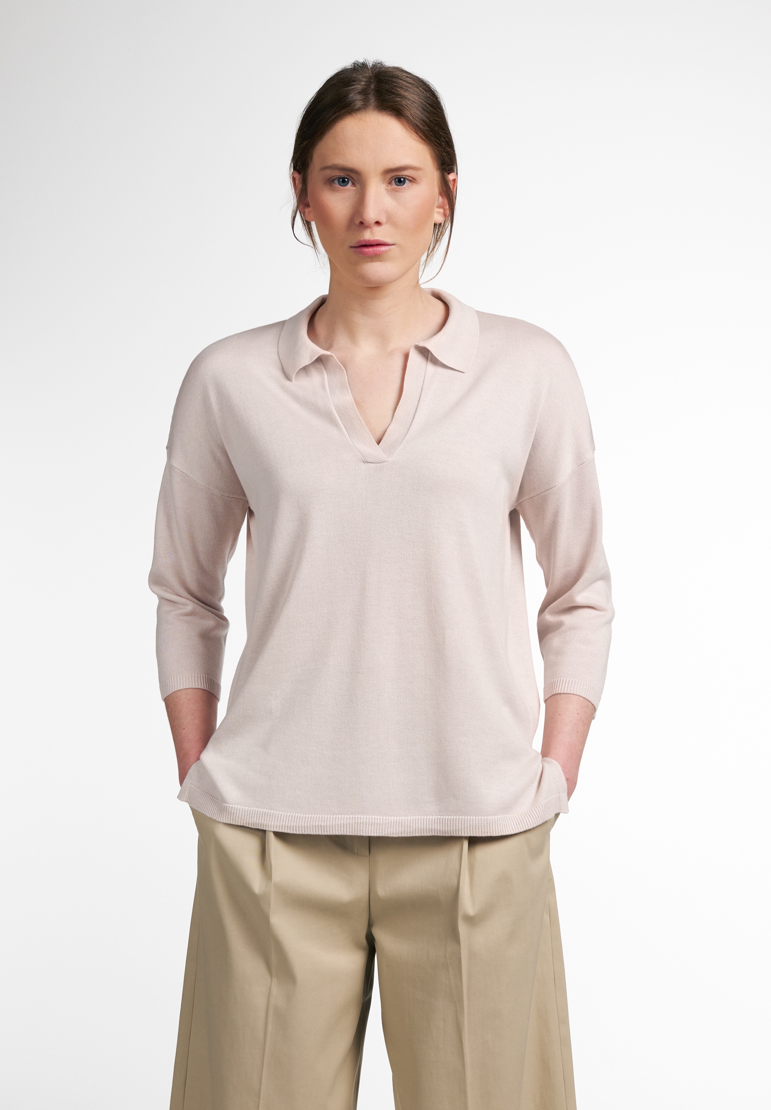 Eterna Langarm-Poloshirt günstig online kaufen
