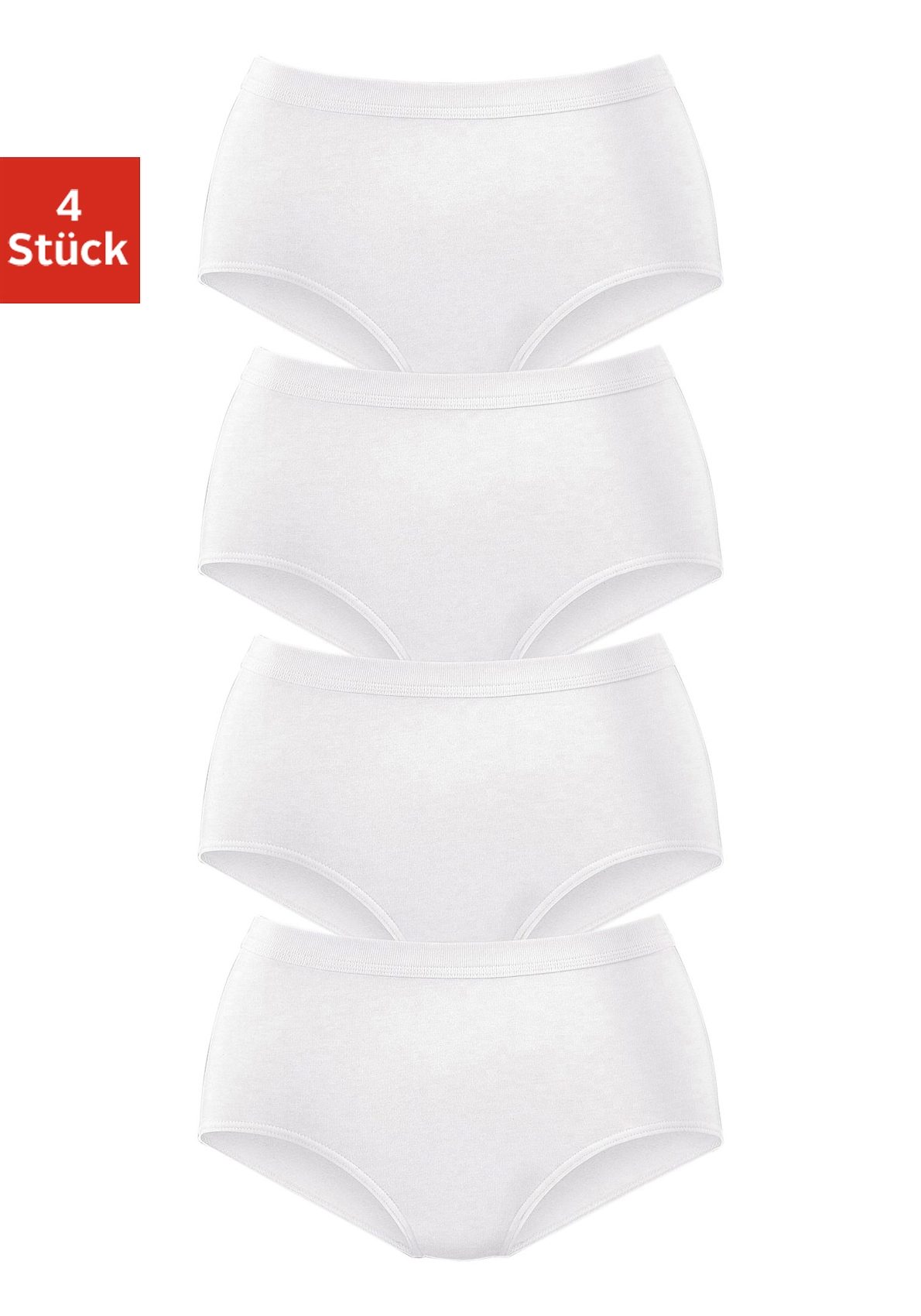 petite fleur by Lascana Taillenslip 4er-Pack, aus elastischer Baumwoll-Qualität