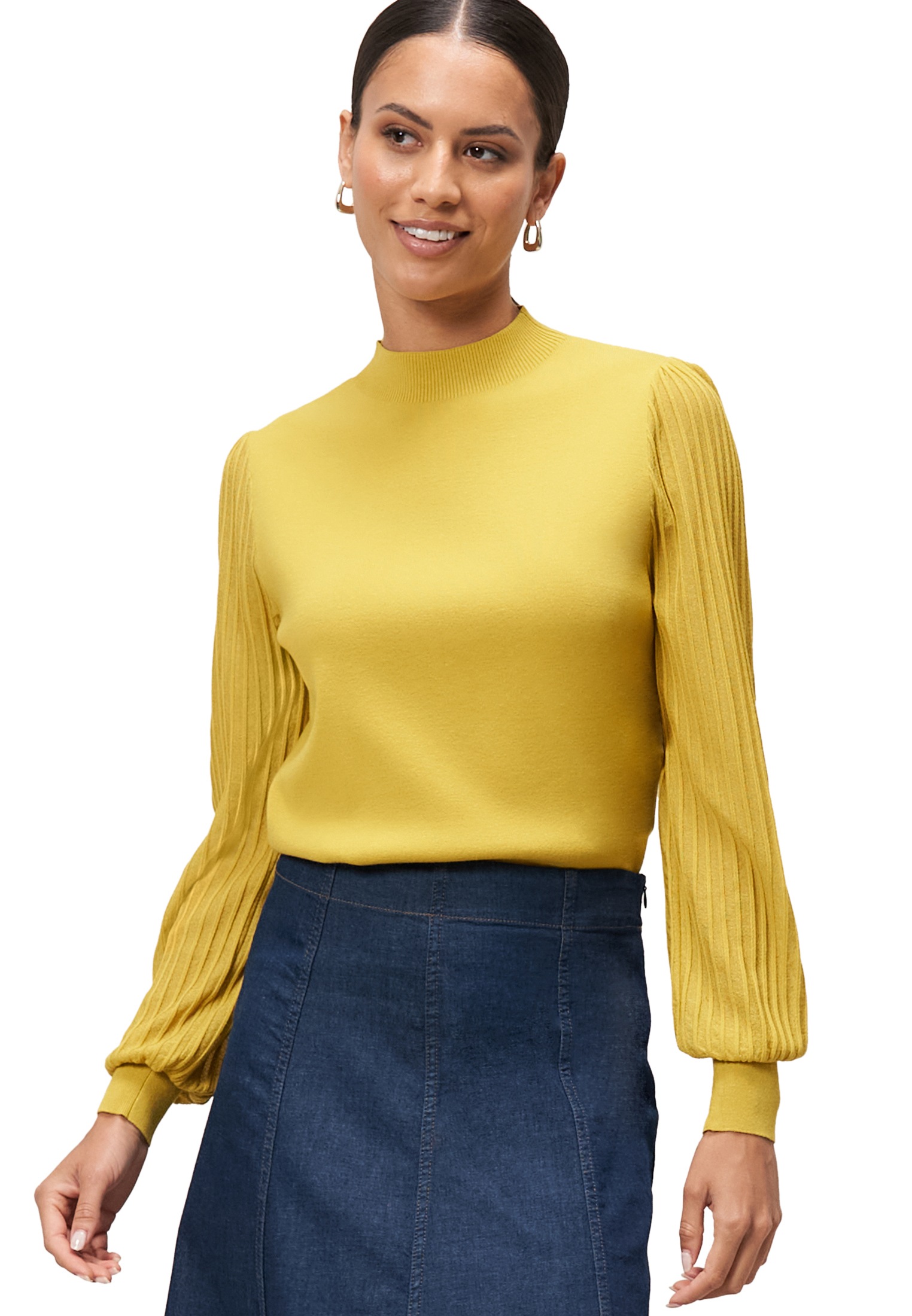 Zero Strickpullover "zero Damen Strickpullover mit transparenten Ärmeln", ( günstig online kaufen