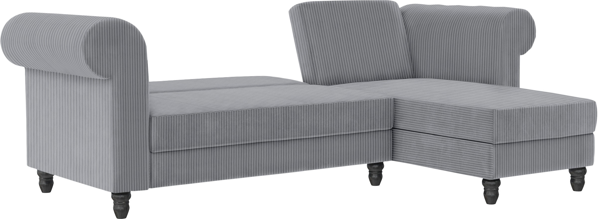 Dorel Home Ecksofa »Felix II, L-Form, Schlafsofa 241cm (Liegefl. 108/195 cm),«, verstellb. Rückenlehne, Recamiere wechselbar, Cord