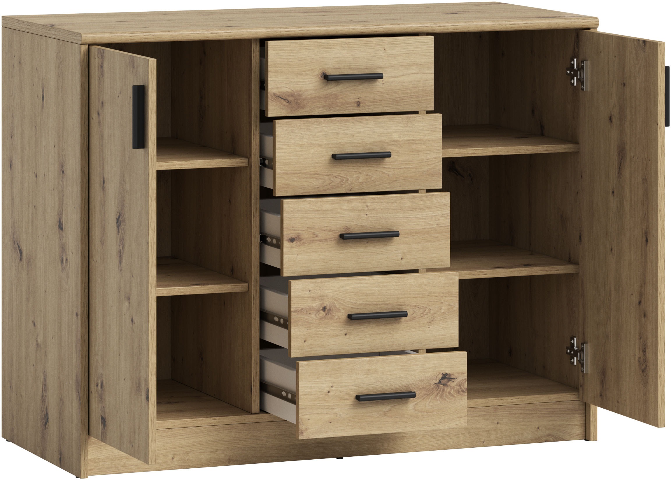 HBZ Sideboard »Nelly Kommode, BxHxT 109x86x50cm«, (1 St.), Breite 109cm, Einlegeböden verstellbar, foliert