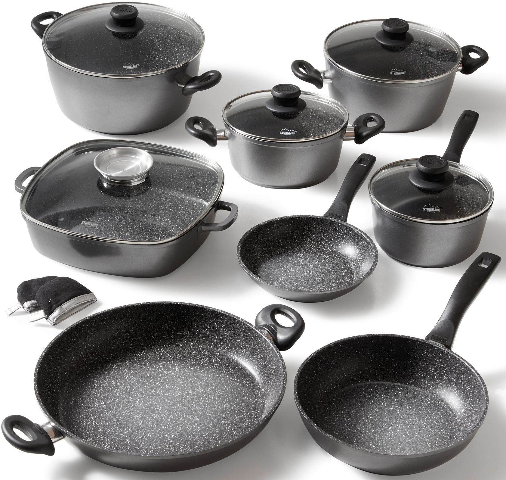 STONELINE Topf-Set, grau, Töpfe, Induktion