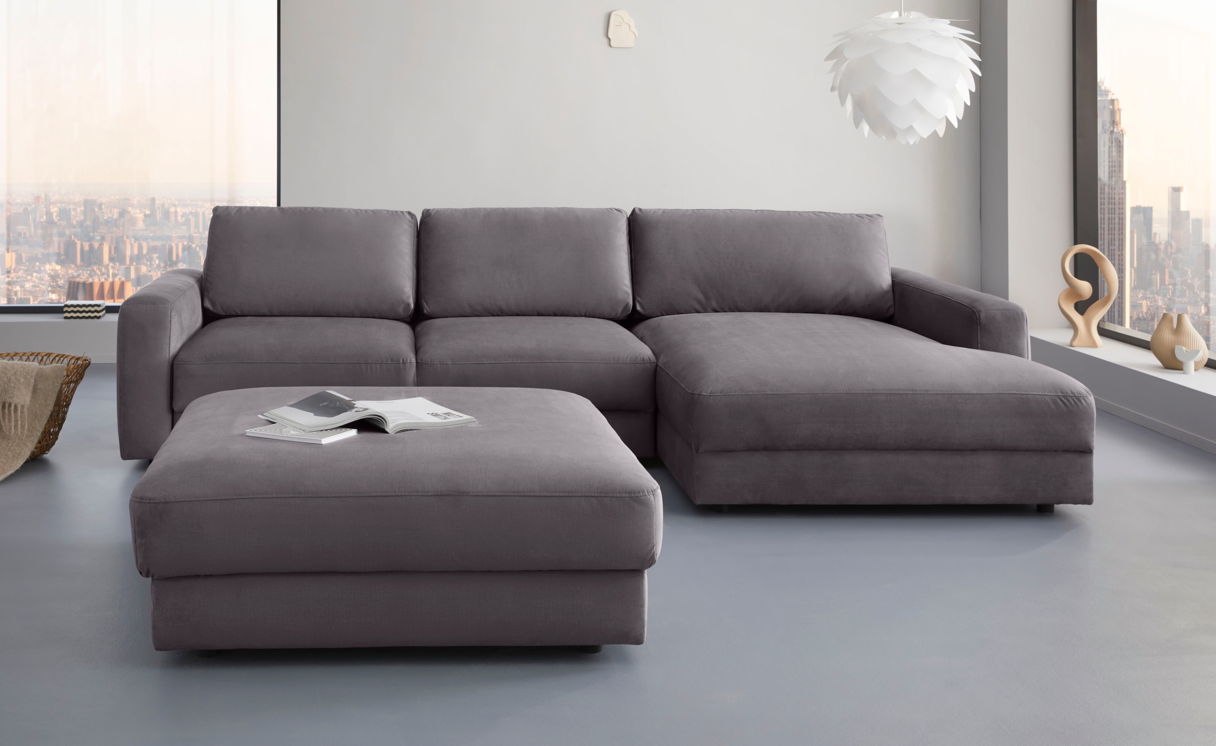 Places of Style Ecksofa »Bloomfield, bequem und elegant, L-Form«, wahlweise mit Bettfunktion und Bettkasten