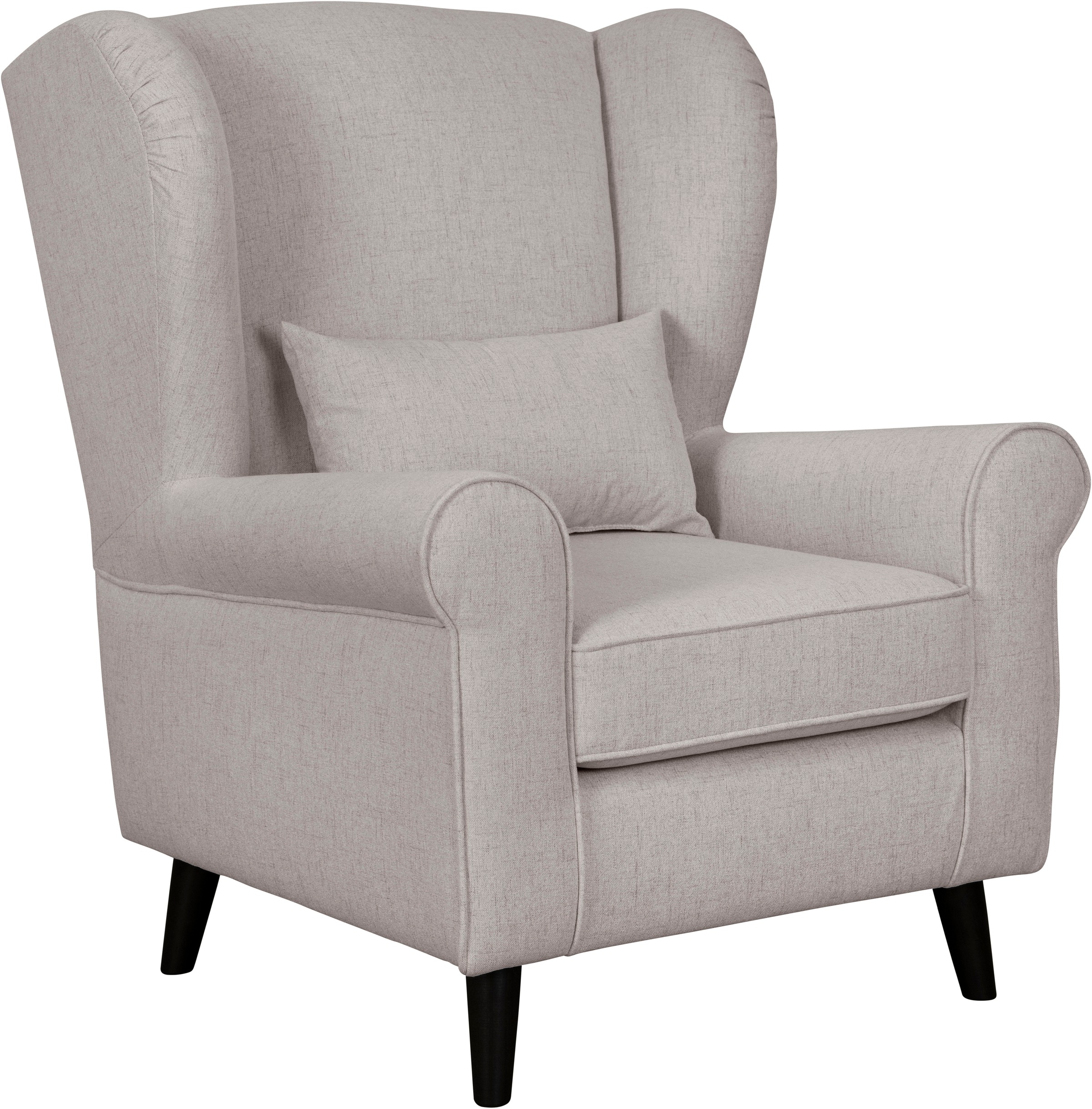 Home affaire Sessel »Ohrensessel CHISTELLE, wahlweise mit Polsterhocker« mit Wellenunterfederung, Maße: B/T/H: 81/87/99 cm