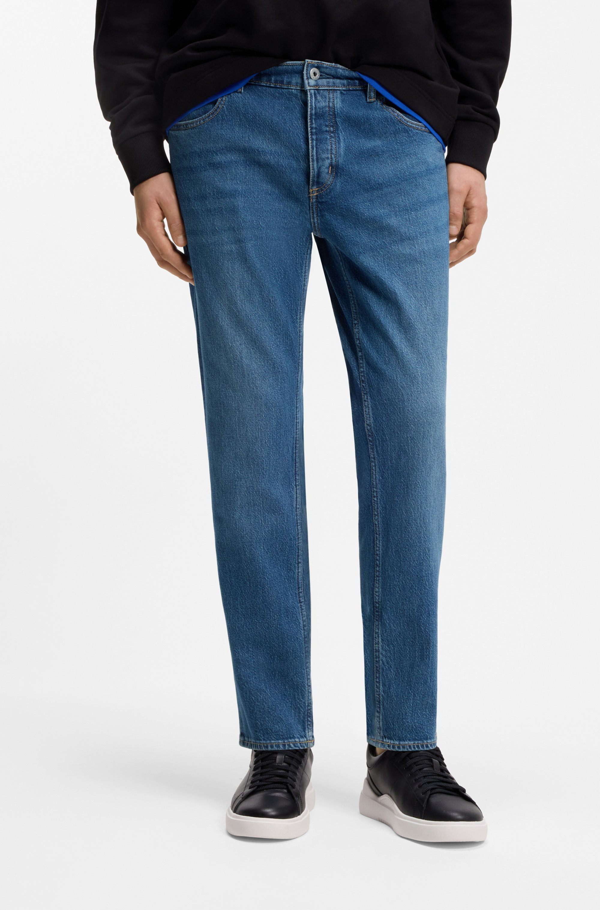 HUGO Blue Tapered-fit-Jeans "Brody" mit Stone-washed-Finish günstig online kaufen