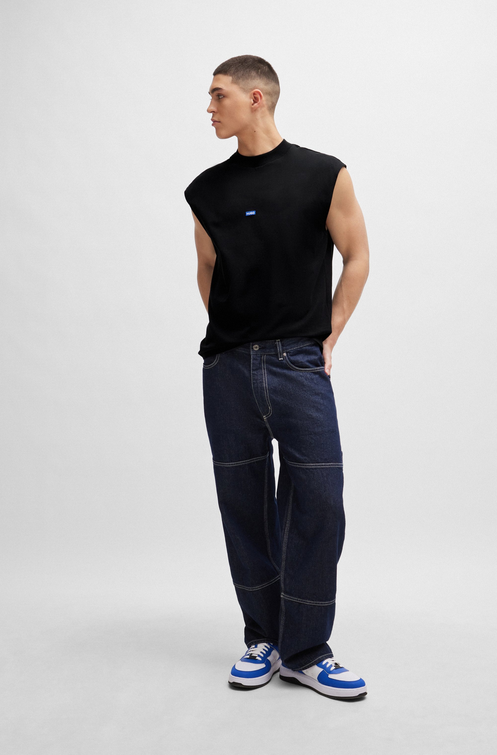 HUGO Blue T-Shirt »Navertz«, mit Hugo-Label