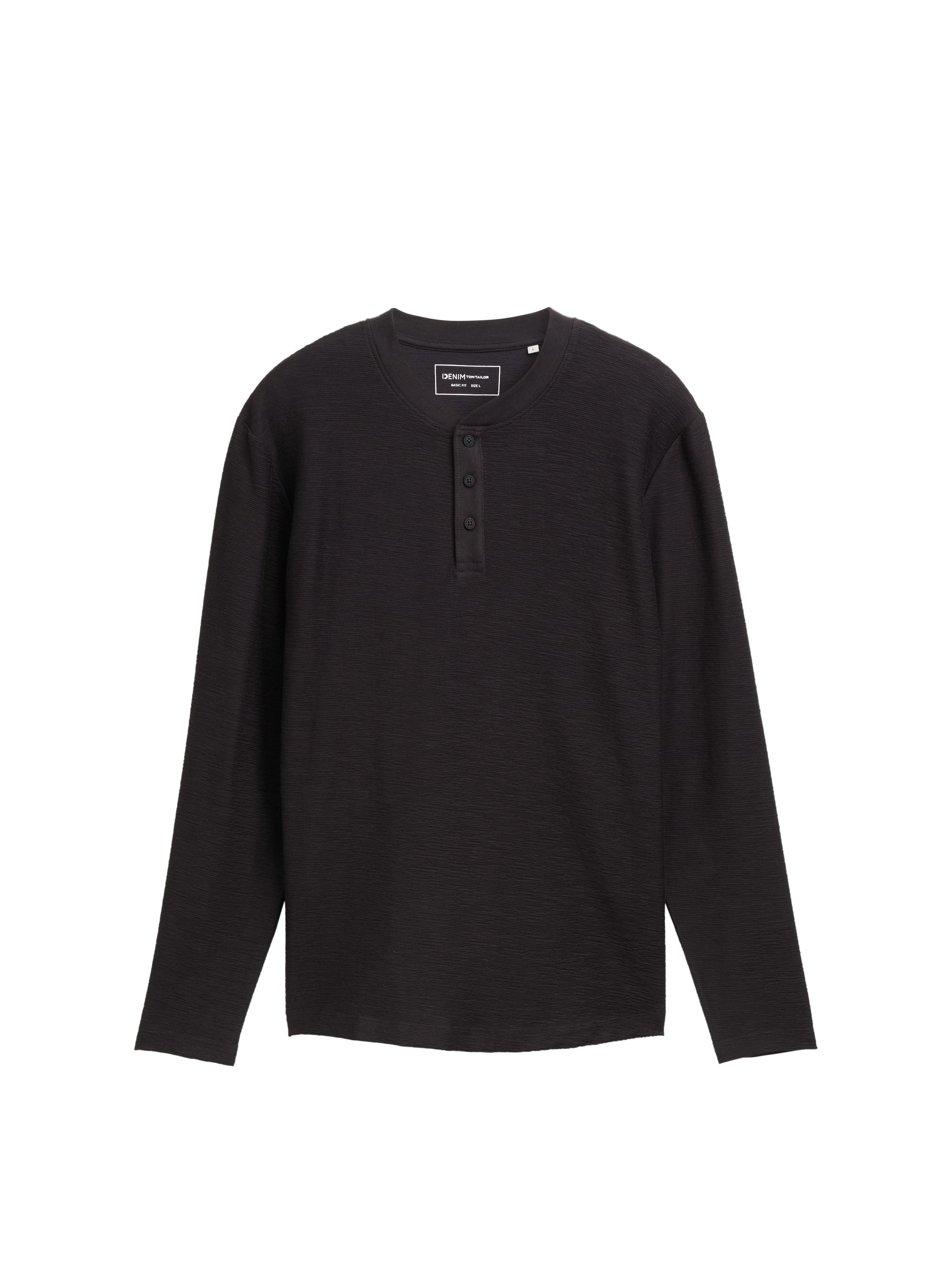 TOM TAILOR Denim Langarmshirt, mit Knopfleiste