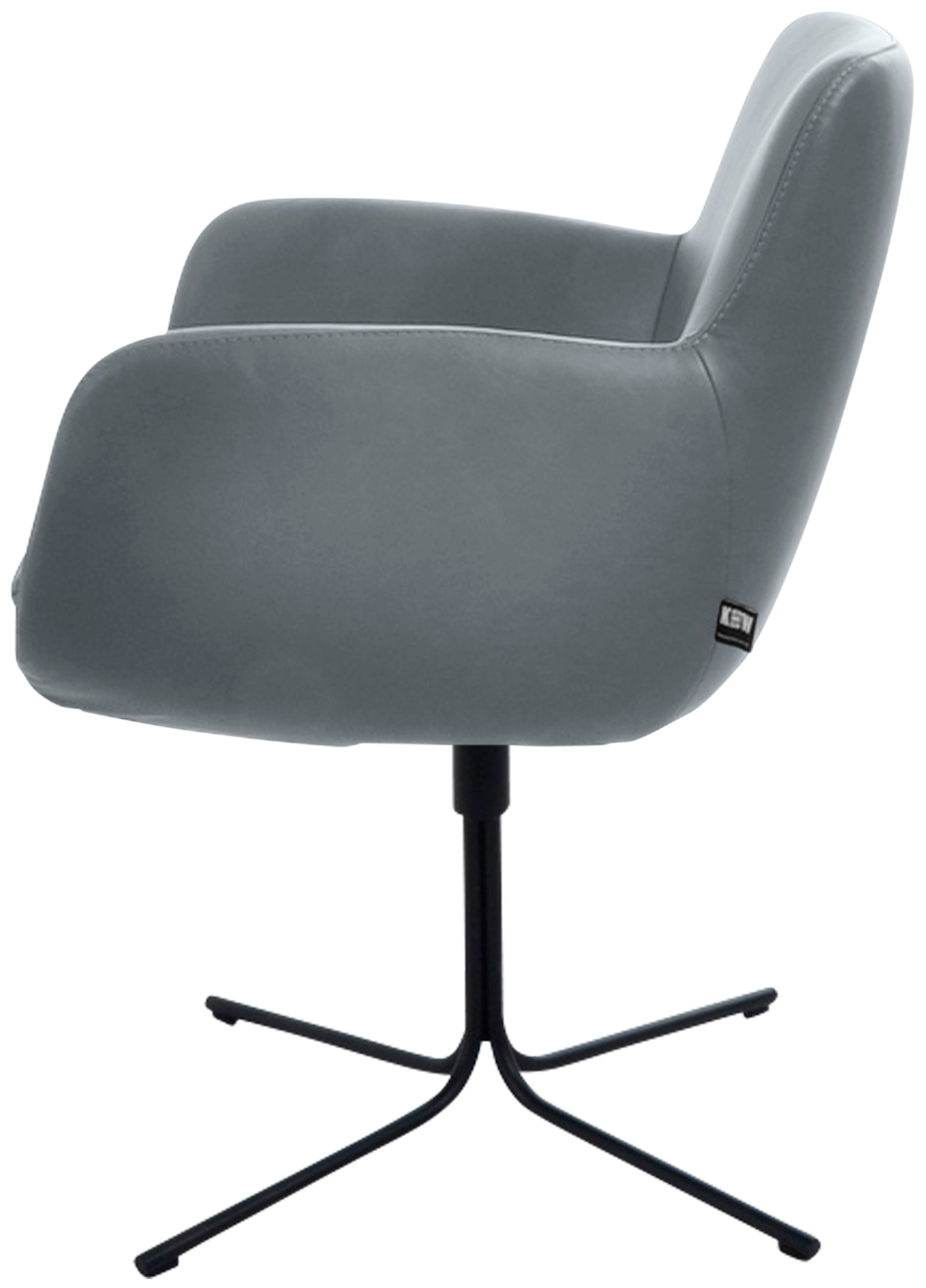 K+W Komfort & Wohnen Drehstuhl »Pego«, Leder CLOUD, filigranem 4-Fuß-Gestell in schwarz