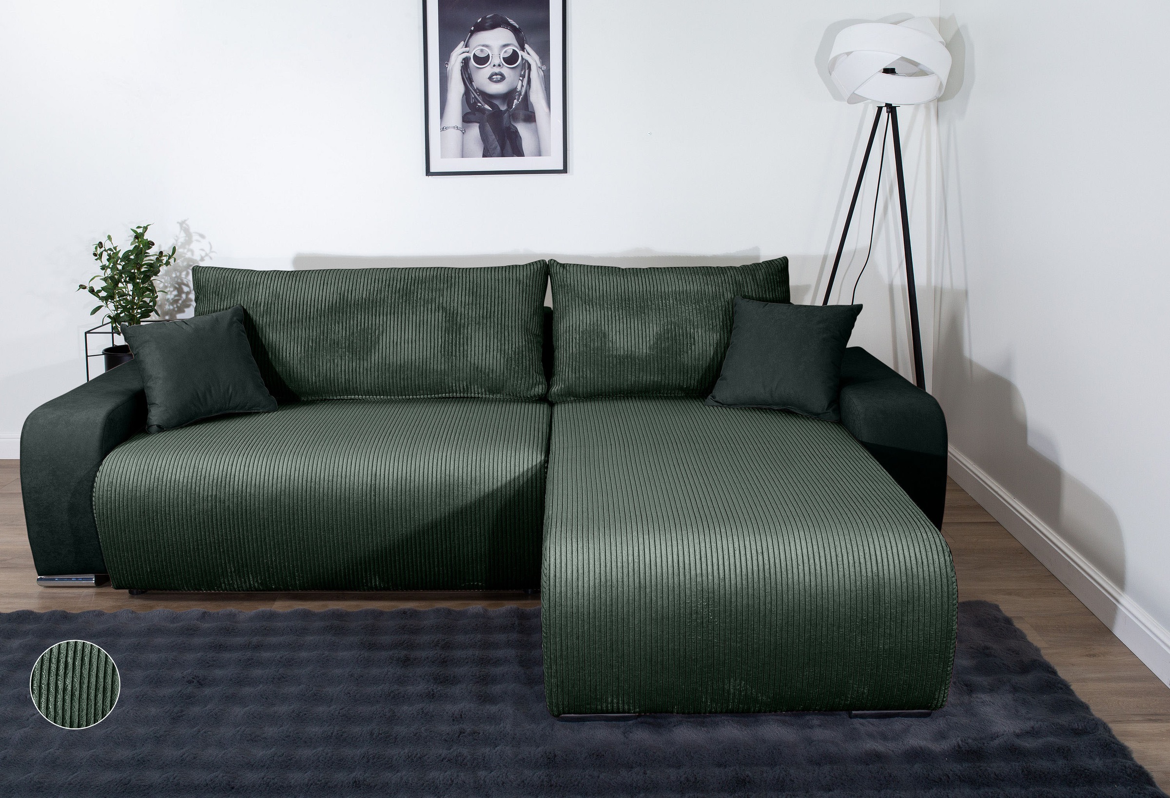 COLLECTION AB Ecksofa "Pia, L-Form, Breite 237 cm, mit Schlaffunktion" inkl günstig online kaufen