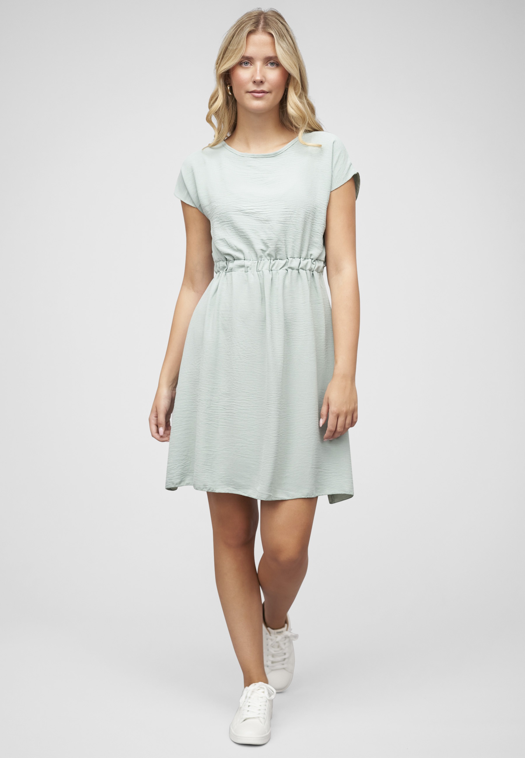 CLOUD 5IVE Shirtkleid »CLOUD 5IVE Musselin T-Shirt-Kleid mit elastischem Taillenbund« 1 Stk. tlg.