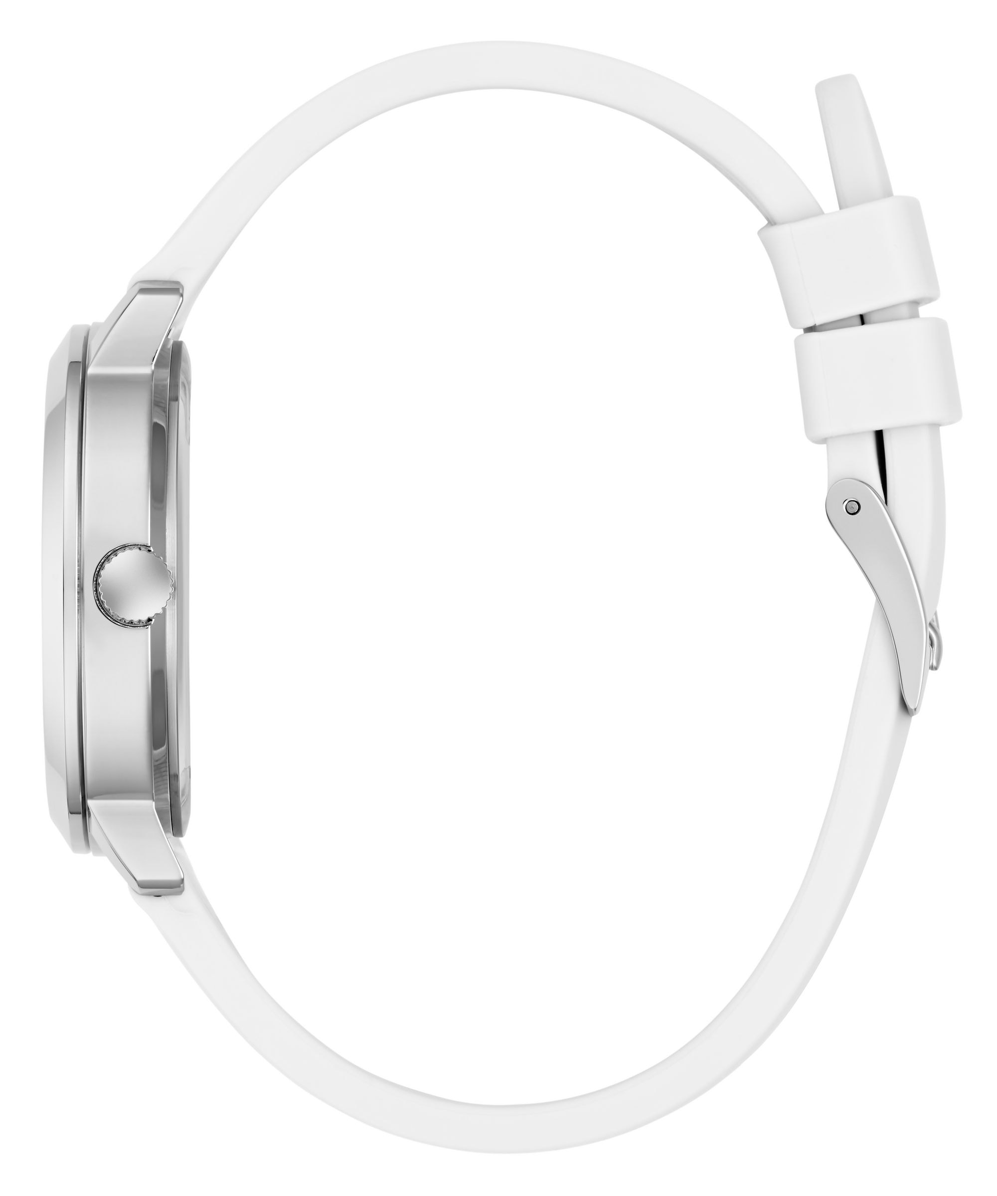 Guess Quarzuhr »DEVOTION« Armbanduhr, Damenuhr, Silikonarmband, analog