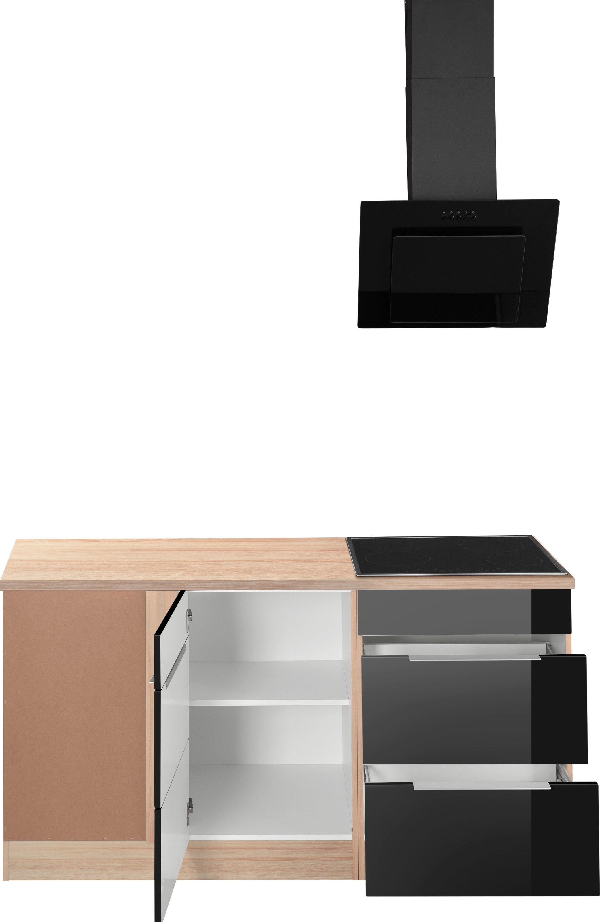 KOCHSTATION Winkelküche »KS-Brindisi Stellbreite 290/170 cm«, wahlweise mit E-Geräten und Induktion, mit MDF-Fronten