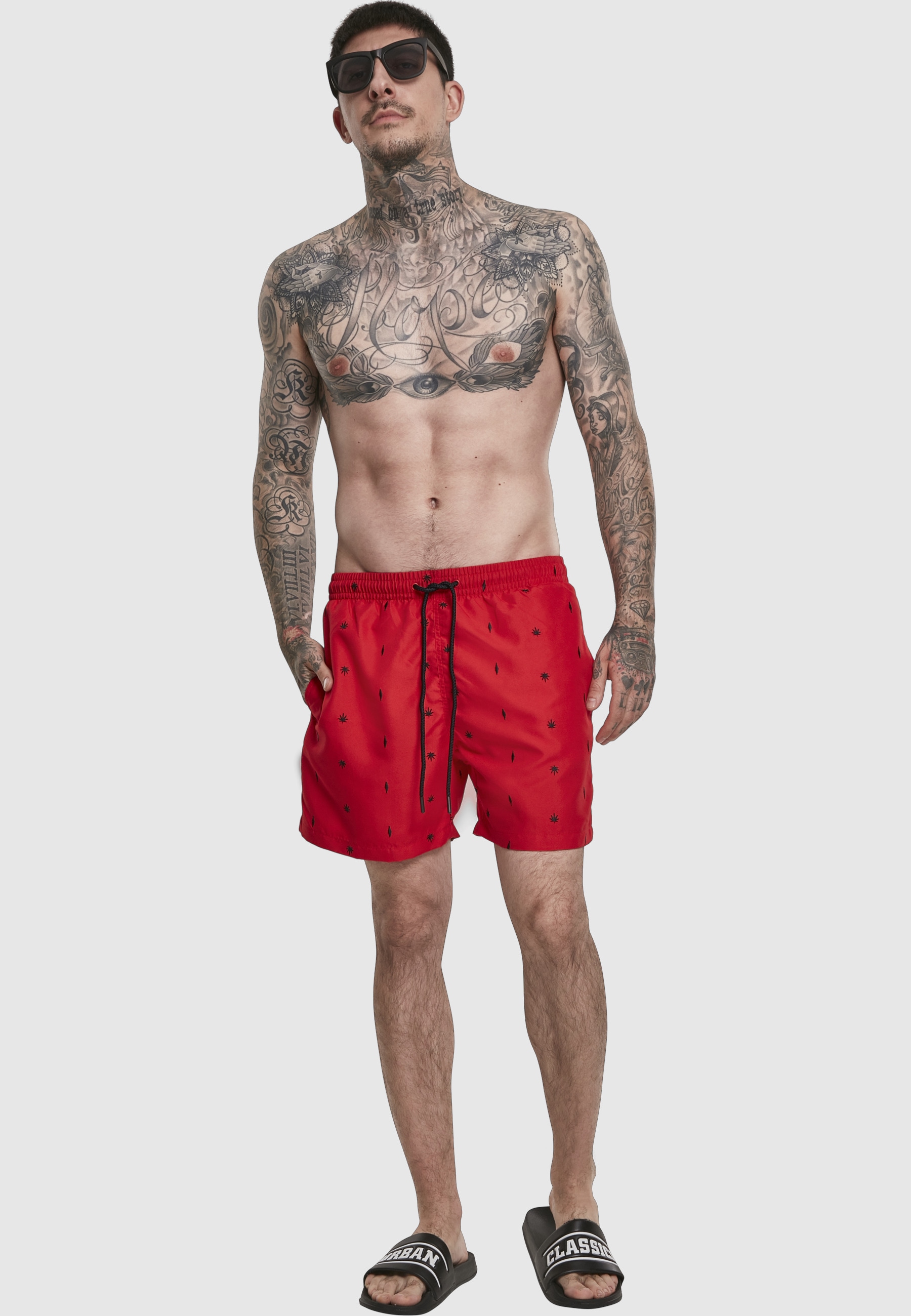 URBAN CLASSICS Badeshorts »Urban Classics Herren Embroidery Swim Shorts«