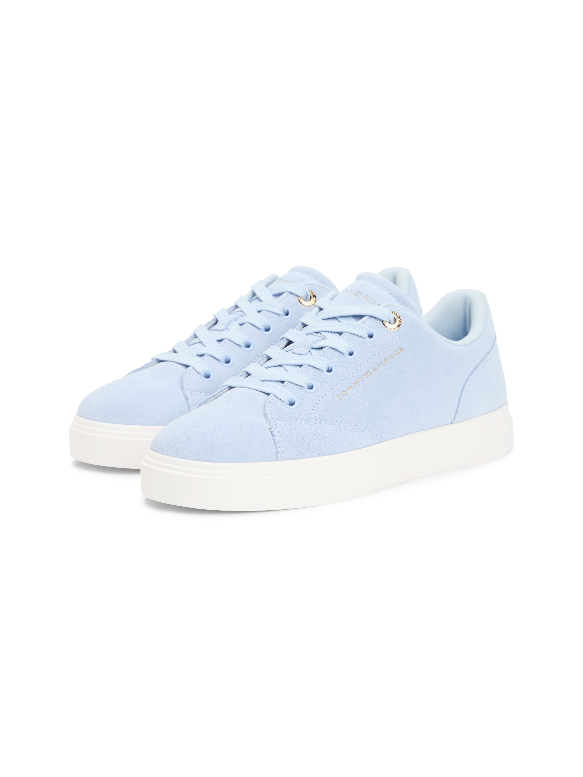 Tommy Hilfiger Plateausneaker "TH FEMININE CUPSOLE SUEDE" Freizeitschuh, Halbschuh, Schnürer mit Logoschriftzügen