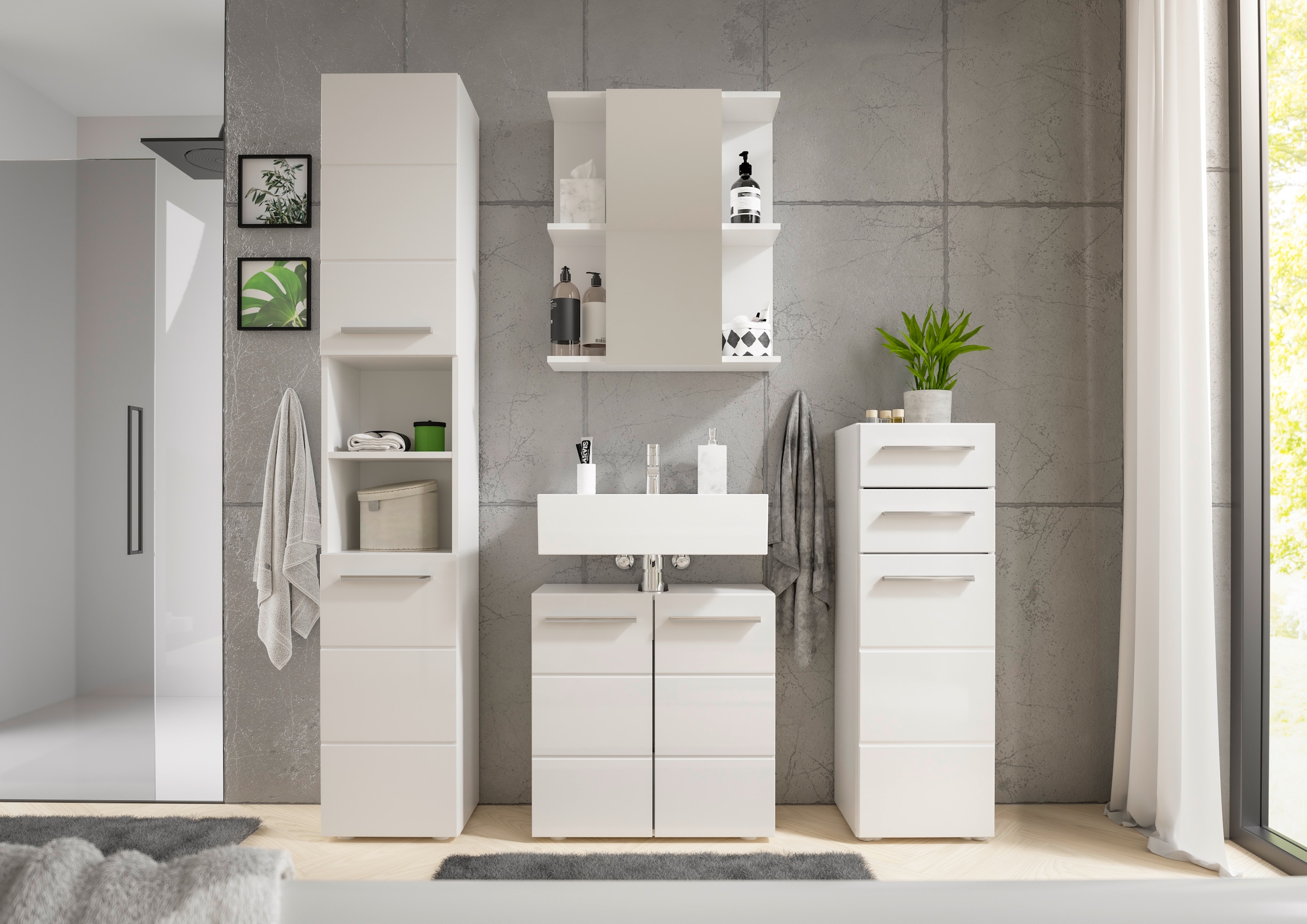 BASIC by Balculina Spiegelschrank »Mandi« 1 Stk. tlg. Breite 60cm, hochglanz Front