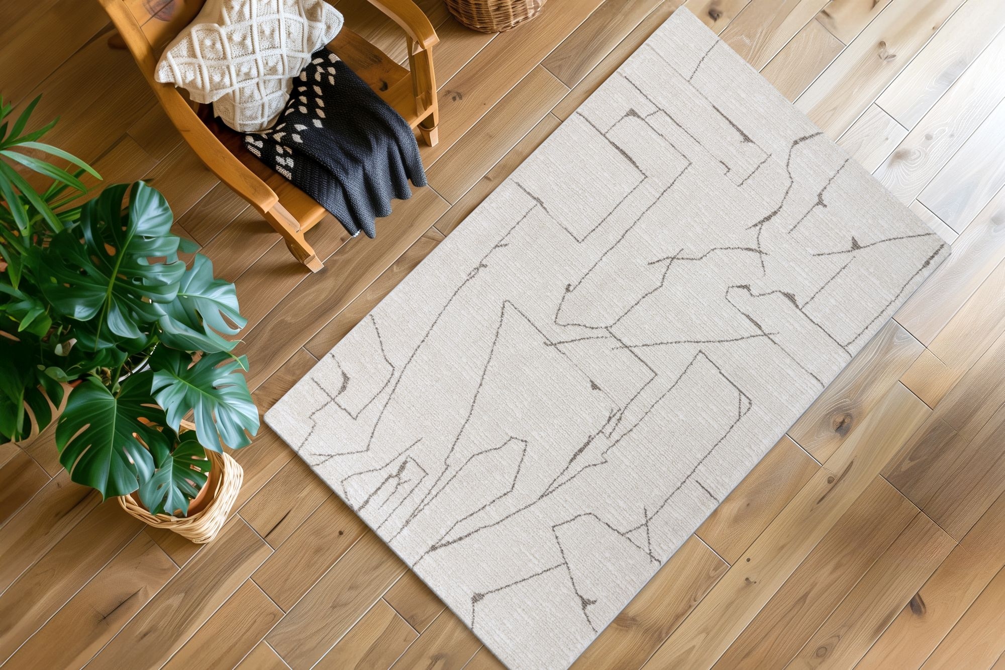 Kayoom Teppich »Napoli 536« rechteckig 18 mm Höhe Kurzflor, Modernes Muster, Fußbodenheizungsgeeignet, Wohnzimmer