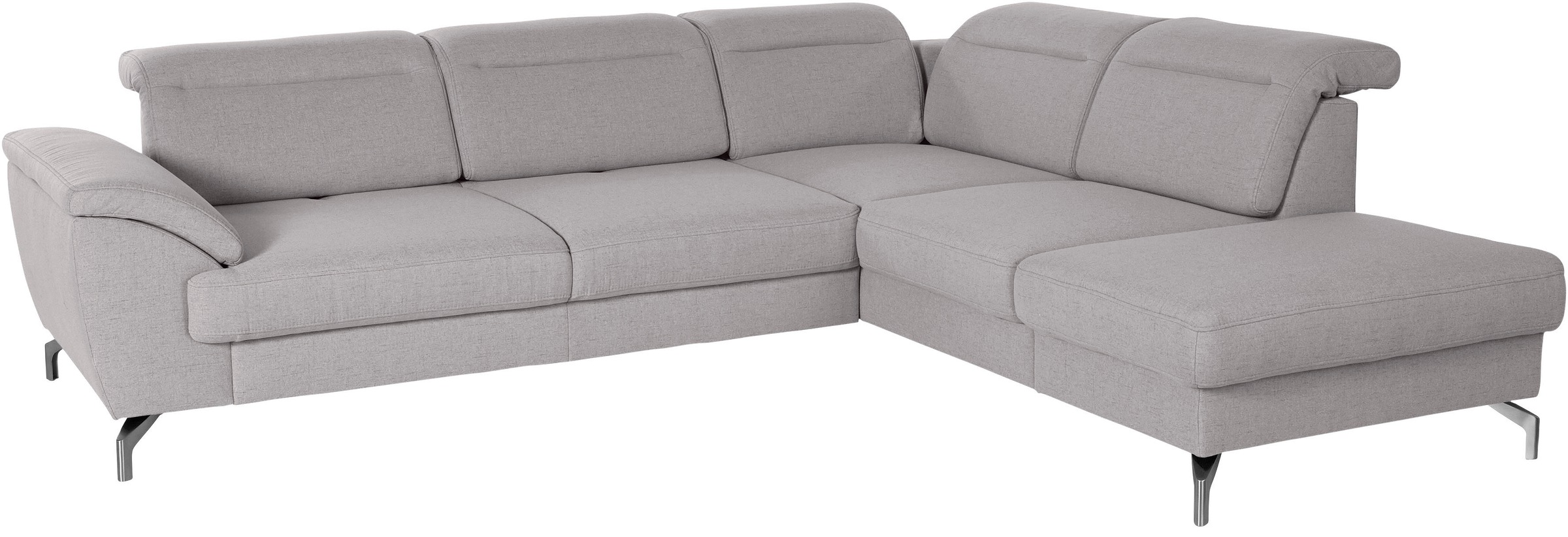 sit&more Ecksofa »Percy L-Form«, 12 cm Fußhöhe, Sitztiefenverstellung, wahlweise in 2 Fußfarben