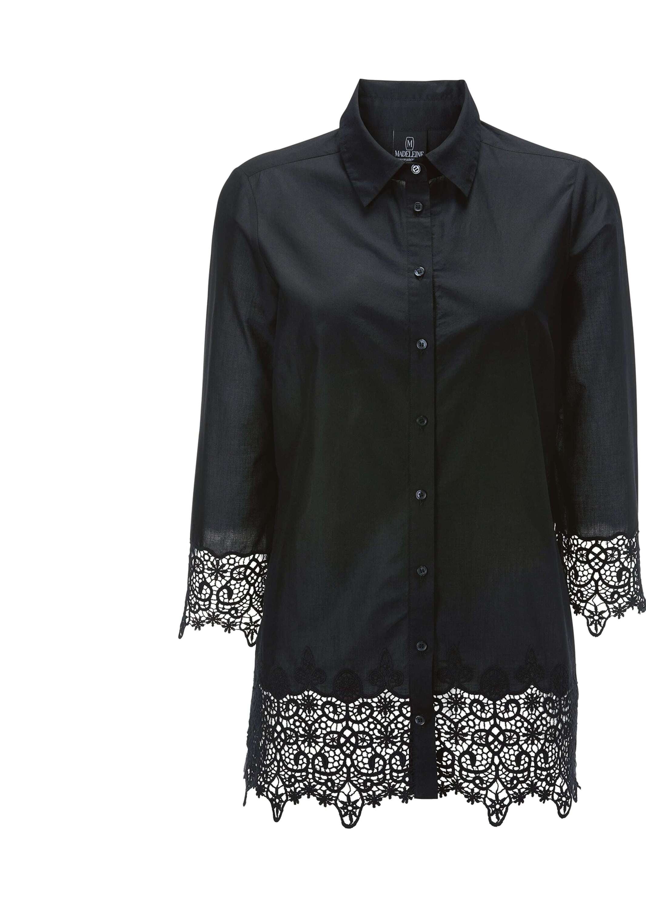 MADELEINE Hemdbluse "Bluse Baumwoll-Bluse mit Spitzen-Abschlüssen" günstig online kaufen