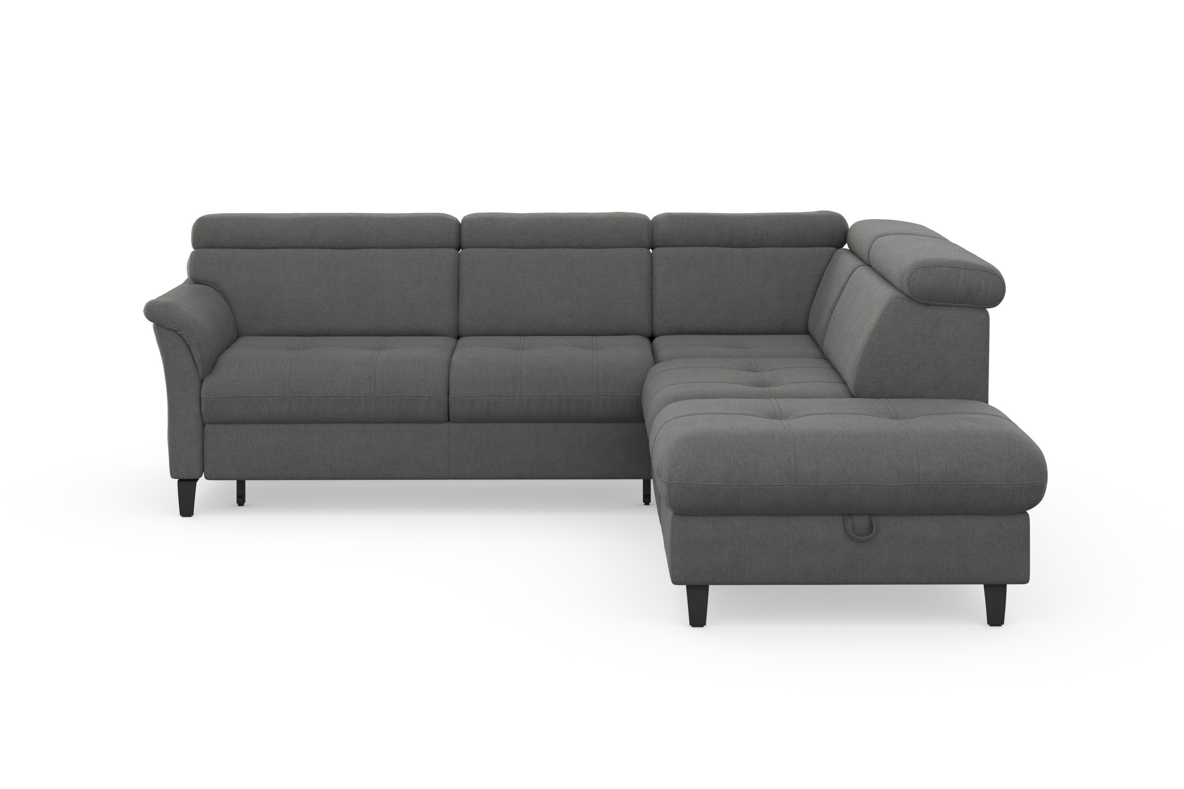 Ecksofa SIT & MORE "Marano L-Form", grau, B:252cm T:216cm, 98% Polyester, 2% Polyamid, Sofas, Ecksofa, inklusive Kopfteilverstellung, wahlweise mit Bettfunktion, Bettkasten