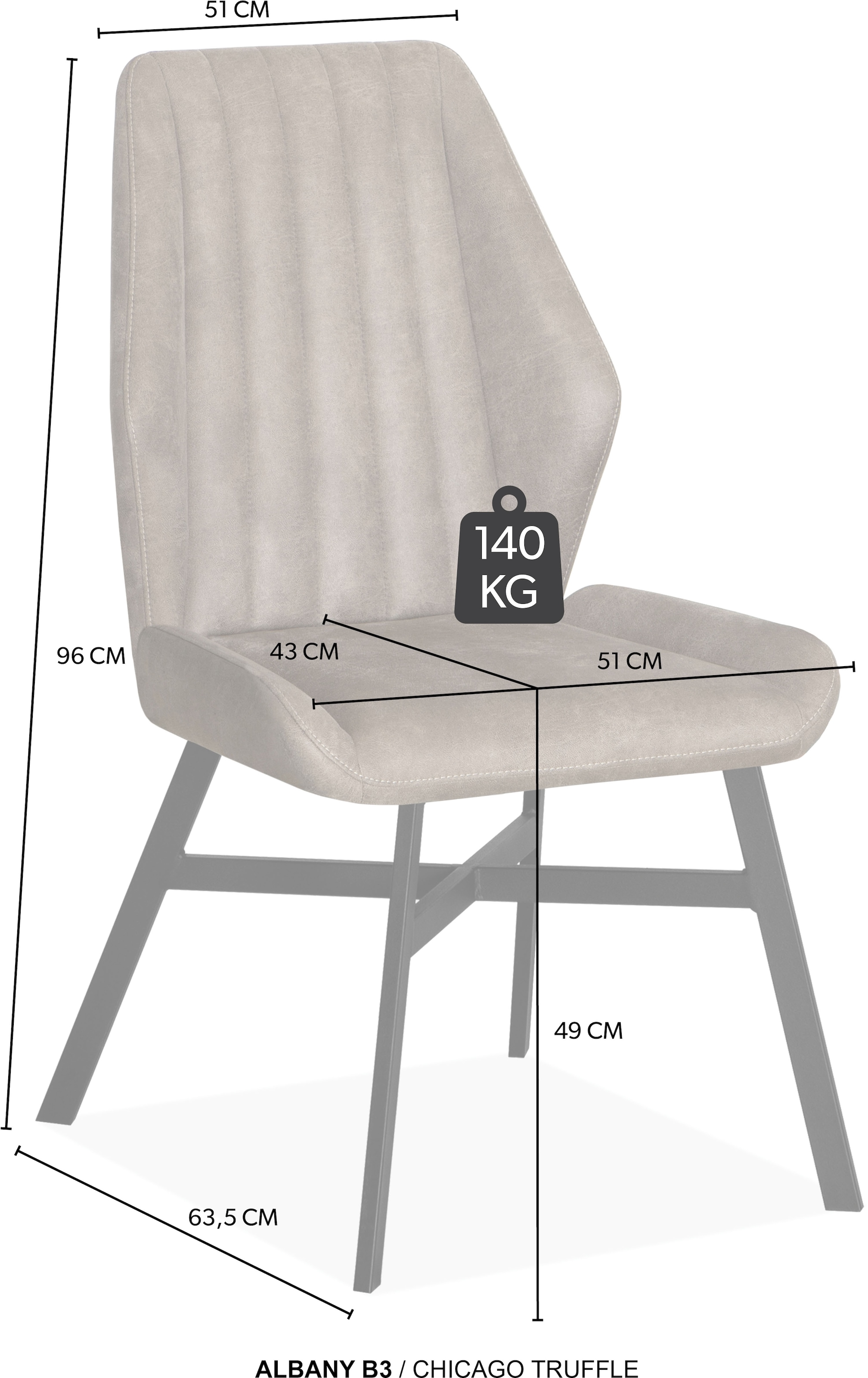 OMG Design Esszimmerstuhl »Albany« (Set) 1 Stk.Esszimmerstuhl, pflegeleichter Bezug