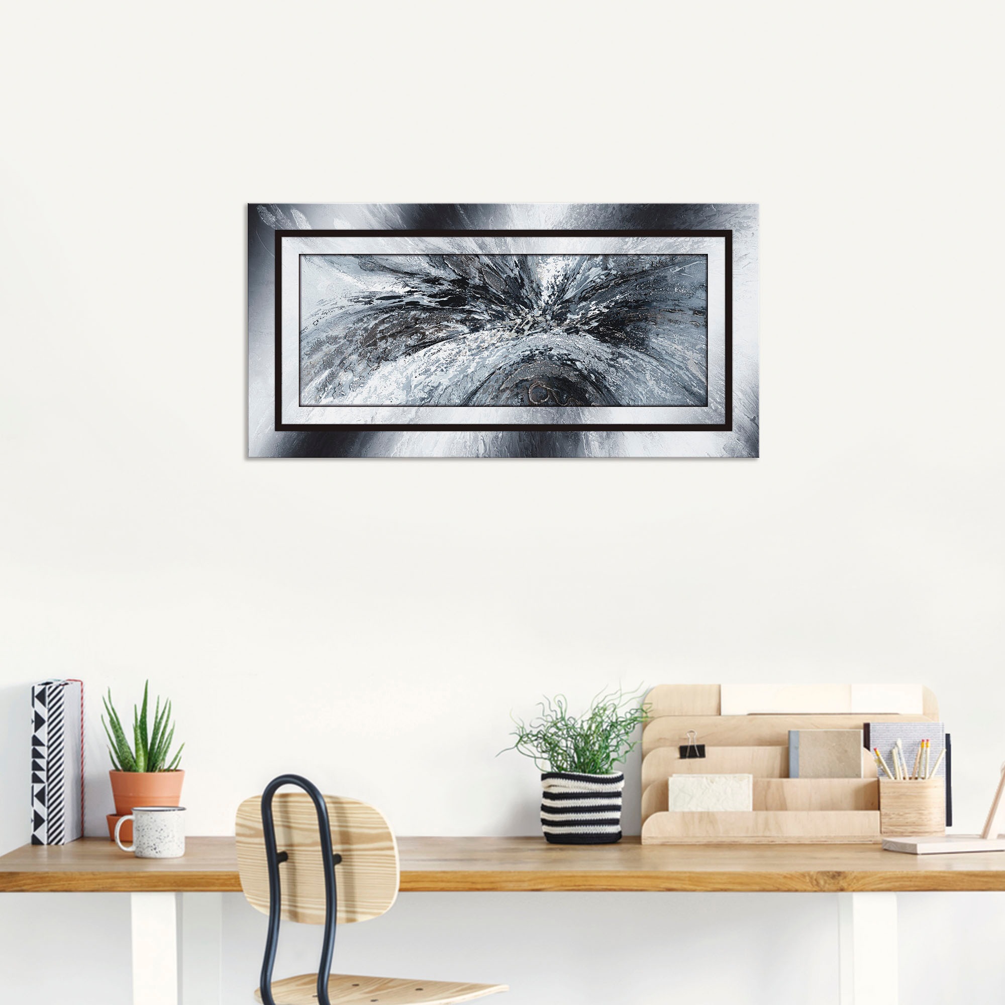 Artland Wandbild "Schwarz - weiß abstrakt 1" Muster 1 Stk. tlg. als Alubild günstig online kaufen