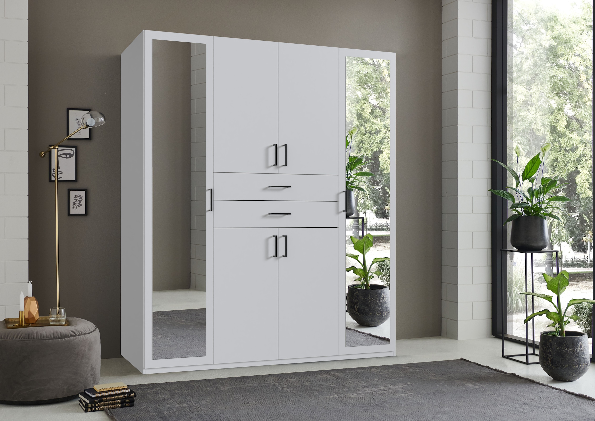 Wimex Kleiderschrank »Diver Drehtürenschrank mit Spiegel, 180, 225 o. 270cm breit« Bestseller Schlafzimmerschrank wahlweise 3 Innenausstattungen