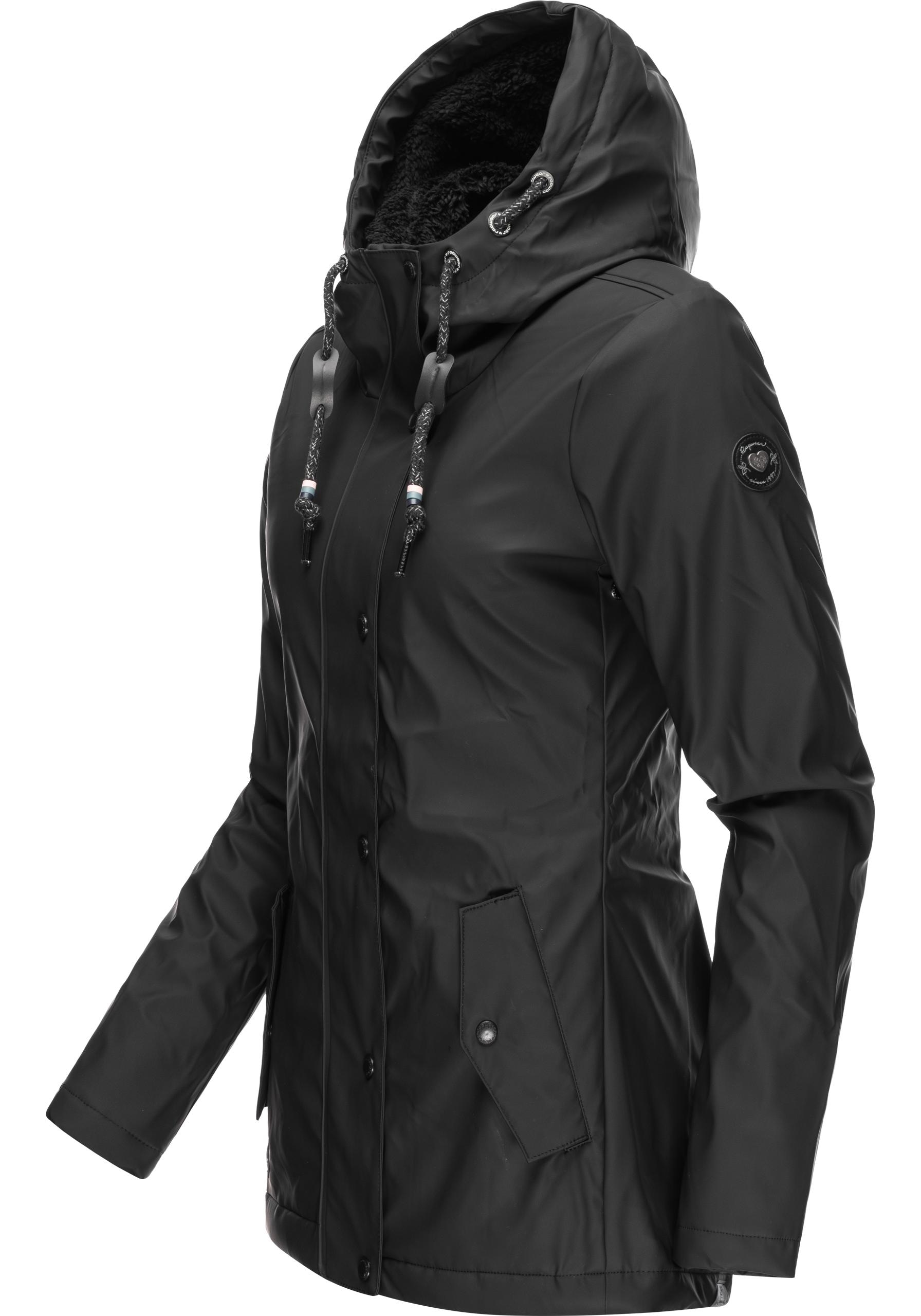 Ragwear Regenjacke »Marge II Intl.«, mit Kapuze, Warm gefütterter Damen Winter Regenmantel
