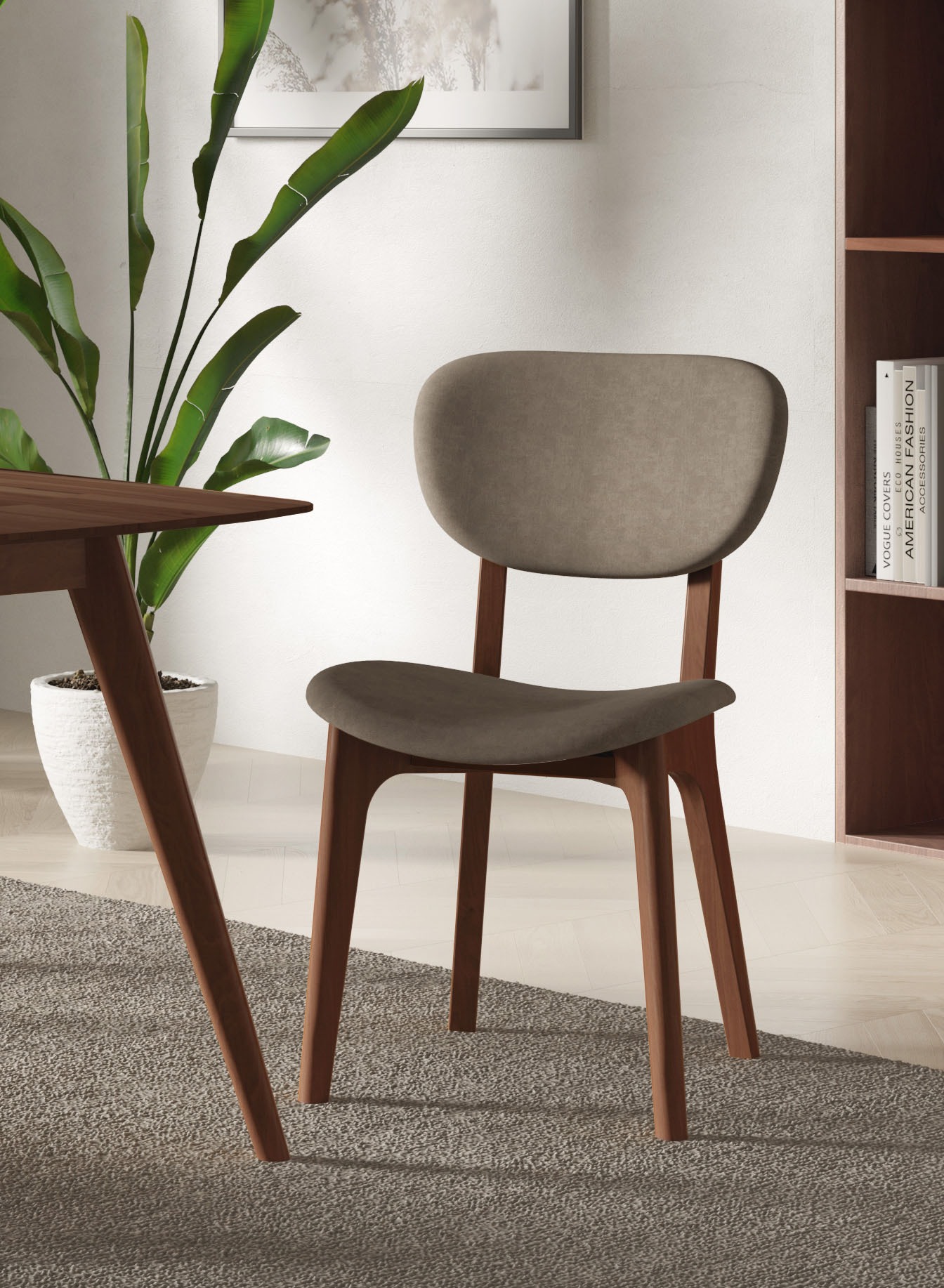 Home affaire "COZY Made in Italy" (Set) 2 Stk.Gestell in Buche, Kirsch- oder Nussbaum, Massivholz, Design Stuhl