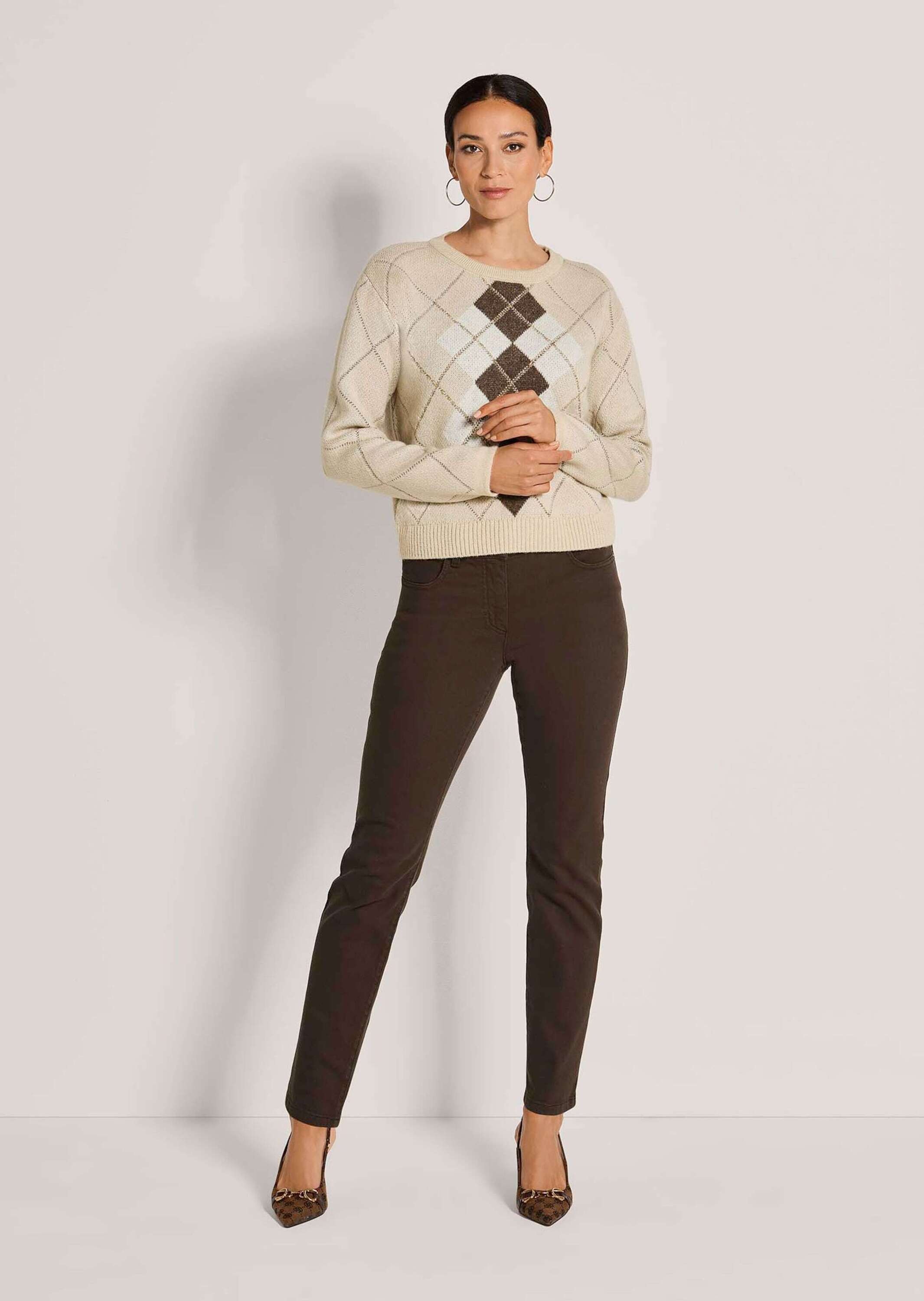 MADELEINE Longpullover »Pullover Strickpullover mit Argyle-Muster«