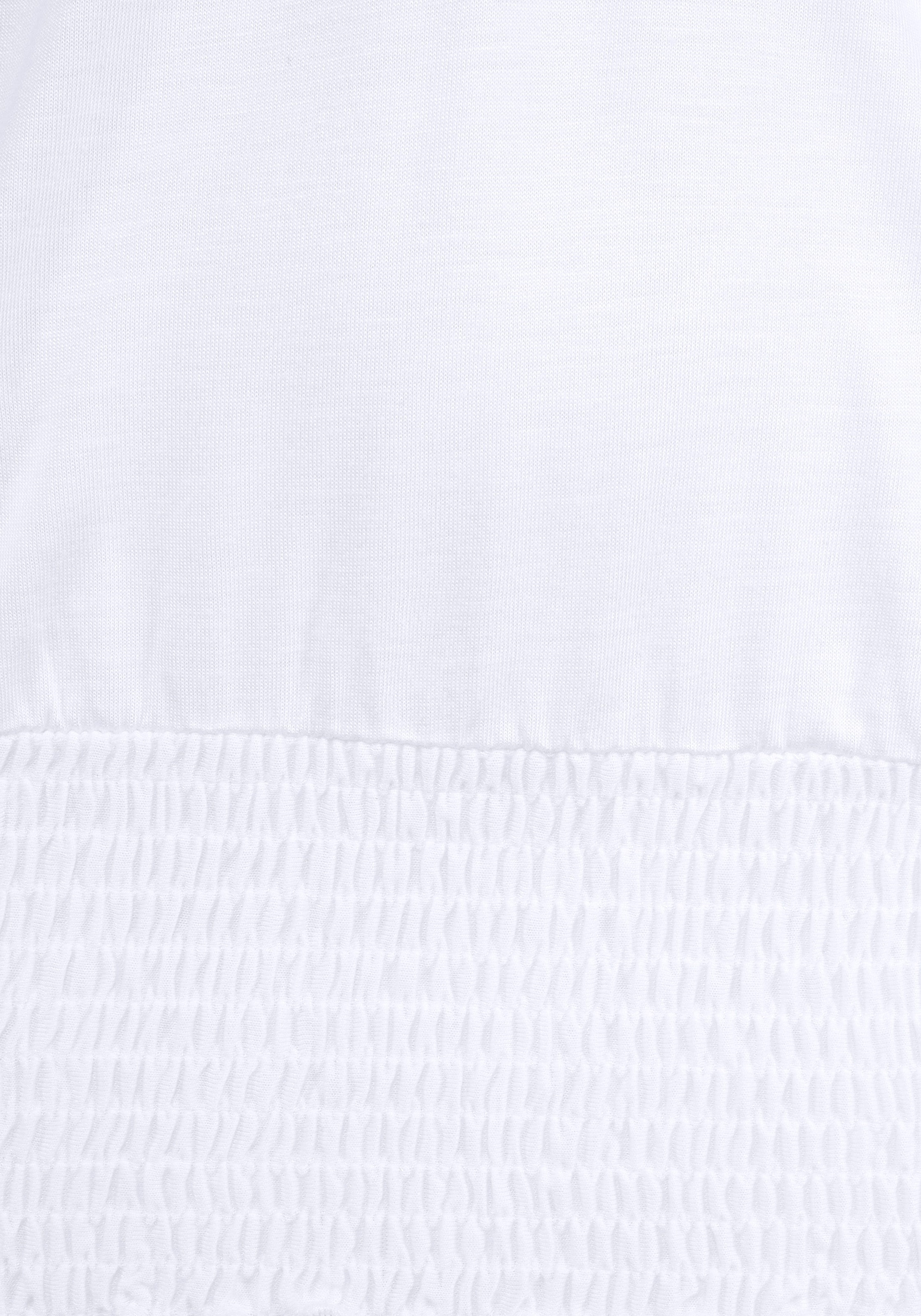 LASCANA Carmenshirt, mit 3/4-Ärmeln, Blusenshirt mit Bindeband und Gummizug