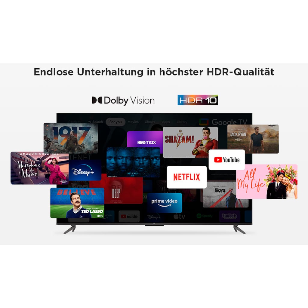 TCL LED-Fernseher »50P731X1«, 126 cm/50 Zoll, 4K Ultra HD, Smart-TV-Google TV, HDR Premium, Dolby Atmos, HDMI 2.1, Metallgehäuse