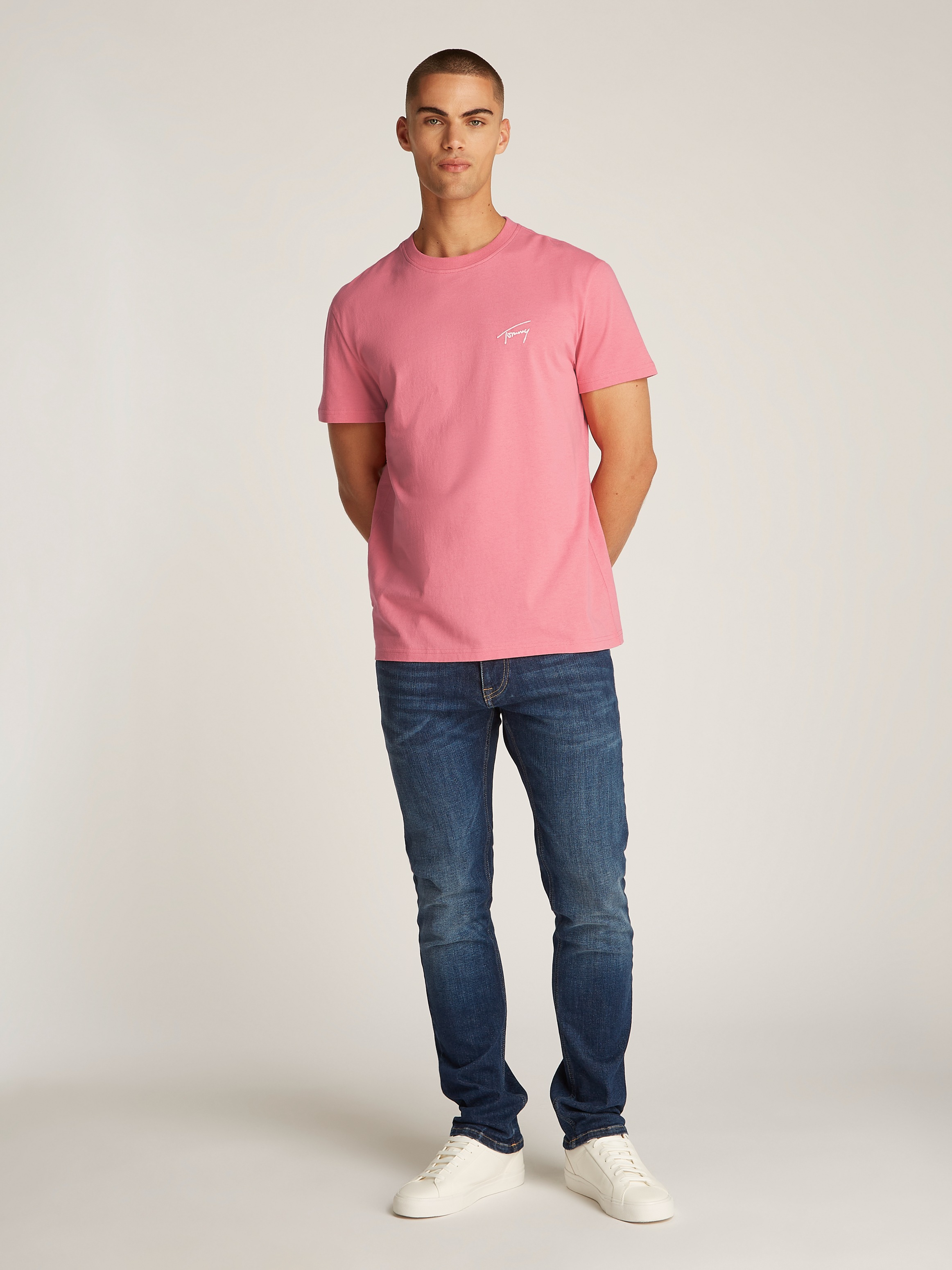 Tommy Jeans T-Shirt »TJM REG SIGNATURE TEE EXT«, in Unifarbe