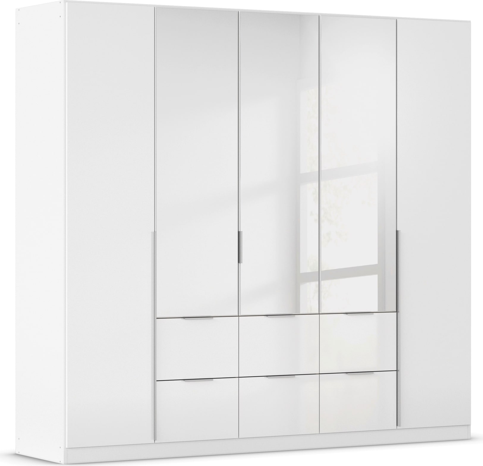 OTTO home Drehtürenschrank "Kleiderschrank Schrank Garderobe AGORDO mit Dekor- oder Hochglanzfront" in zwei Griff-Farben, Breiten 91-360 cm, mit Außenschubkästen, in 7 Breiten und 2 Höhen MADE IN GERMANY