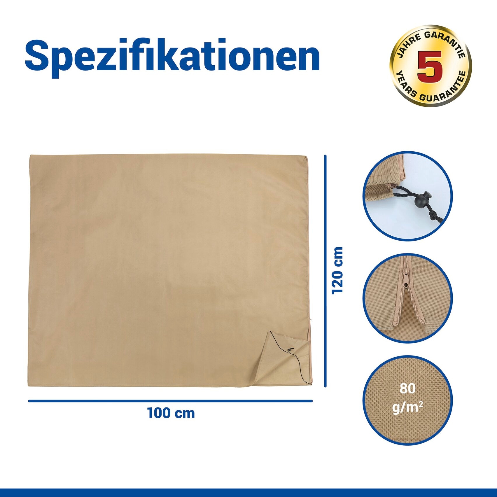 Maximex Winterschutzhaube »Pflanzenschutz-Vlies, 100x120 cm« reißfestes Vlies, mit Reißverschluss und Zugband, BxH: 100x120 cm