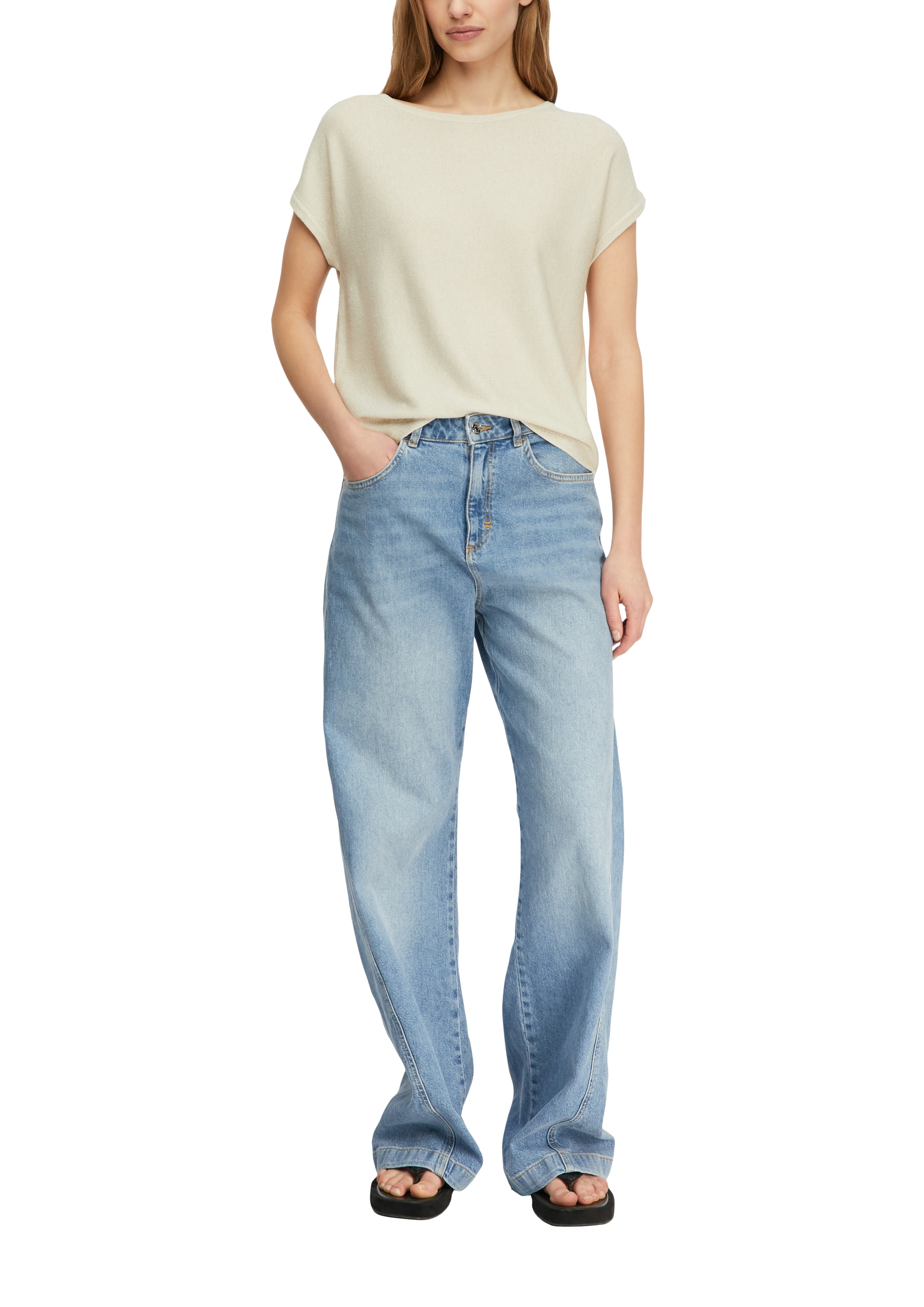 Comma Rundhalspullover mit Glitzergarn