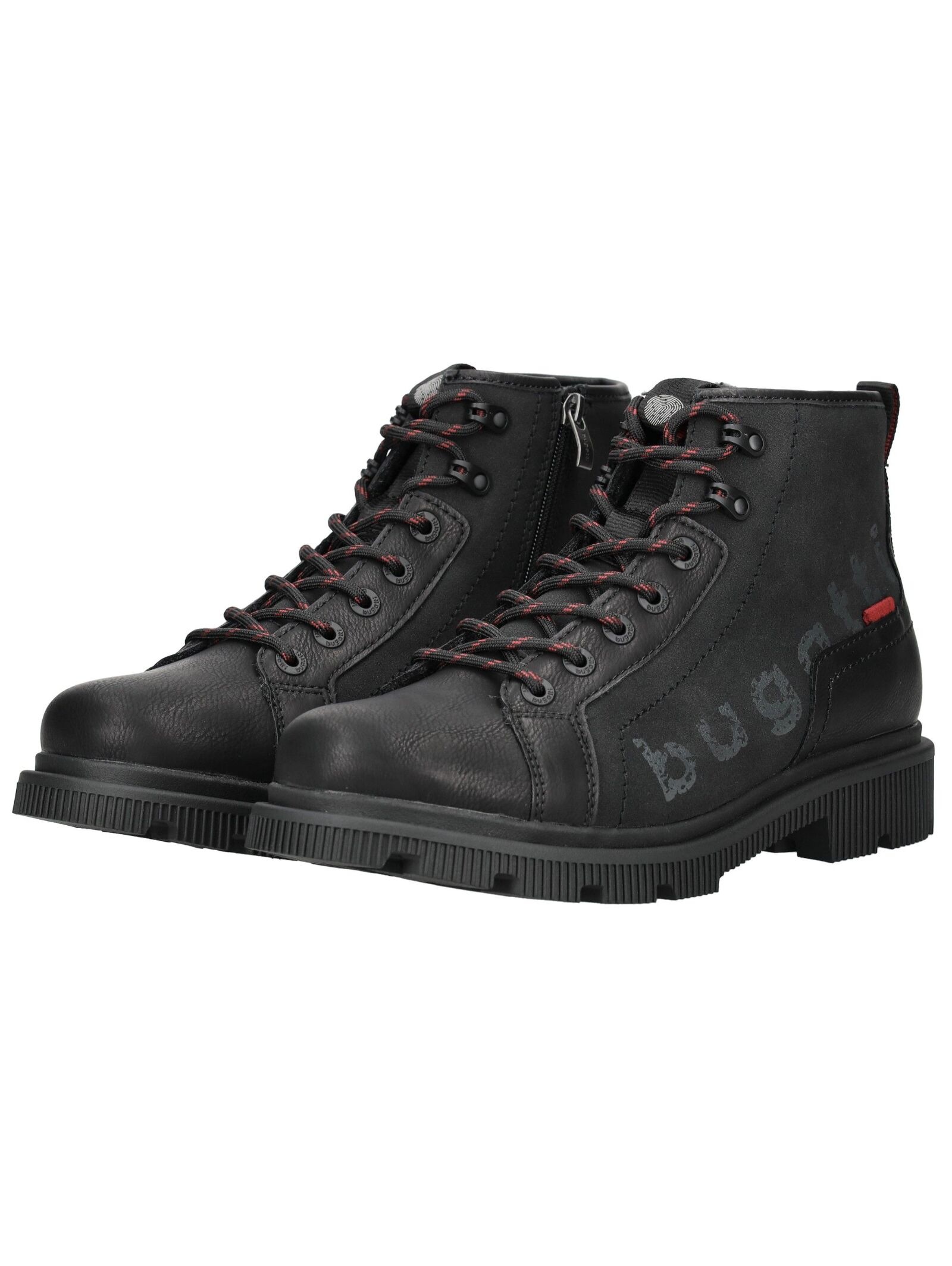 Schnürstiefelette BUGATTI "bugatti Stiefelette Lederimitat", Damen, Gr. 40, schwarz, Lederimitat, Schuhe Schnürstiefelette 6