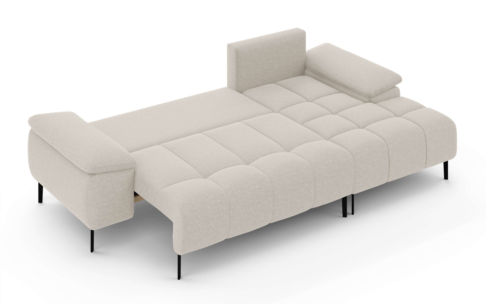 INOSIGN Ecksofa »DROMARA Schlafsofa mit Bettkasten, Maße: B/T/H 277/141/91 cm«, L-Form mit Recamiere rechts/links bestellbar, Wellenunterfederung