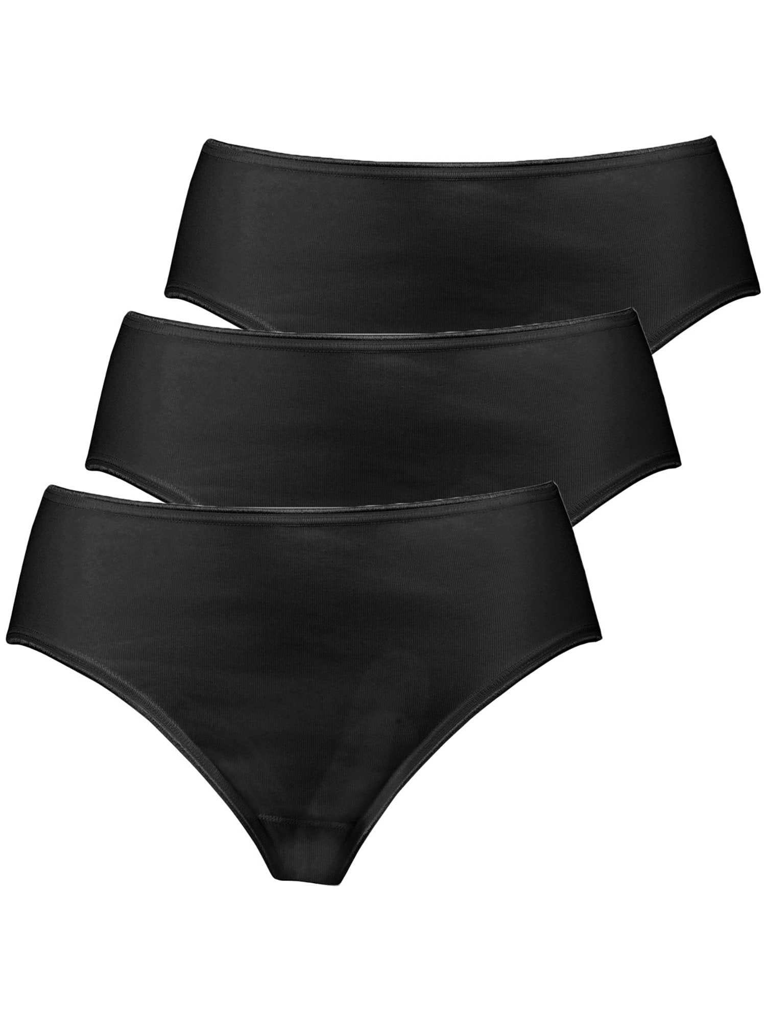 NINA VON C. Damen Hüftslip "3er Pack Damen Hüftslip Daily", Gr. 42, schwarz, Feinripp, Obermaterial: 100% Baumwolle CO., Unterhosen