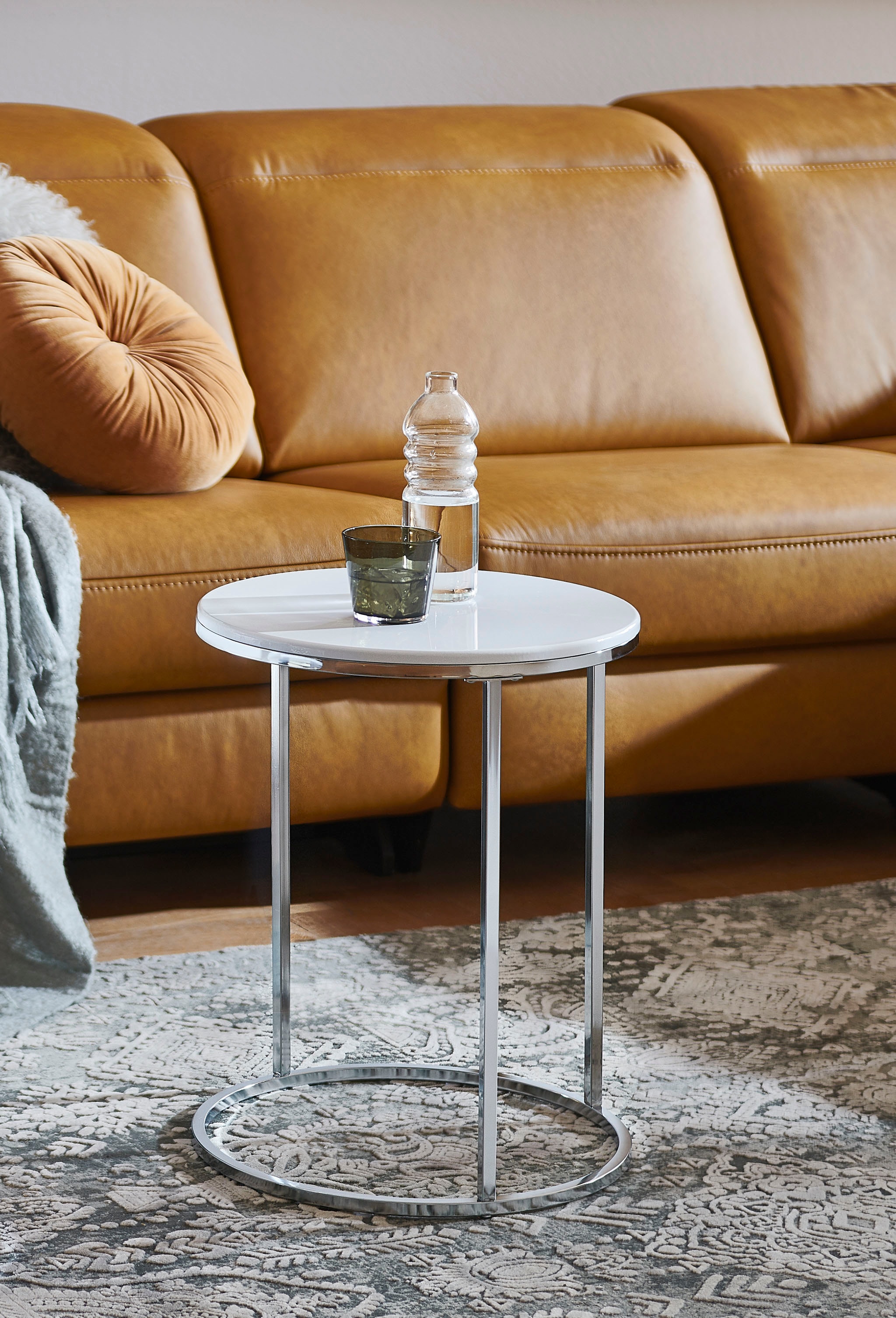 HAKU Beistelltisch »Sofatisch, Wohnzimmertisch« 1 Stk. tlg. rund - aus Metall Silber - Ø/H 40/50 cm