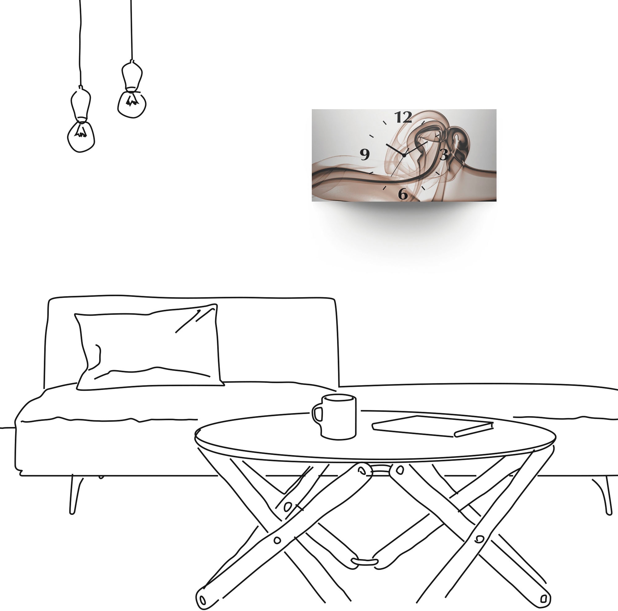 Artland Wanduhr »Aufeinandertreffen Hintergrund- braun« 3D Optik gebogen, mit Quarz- oder Funkuhrwerk, versch. Größen