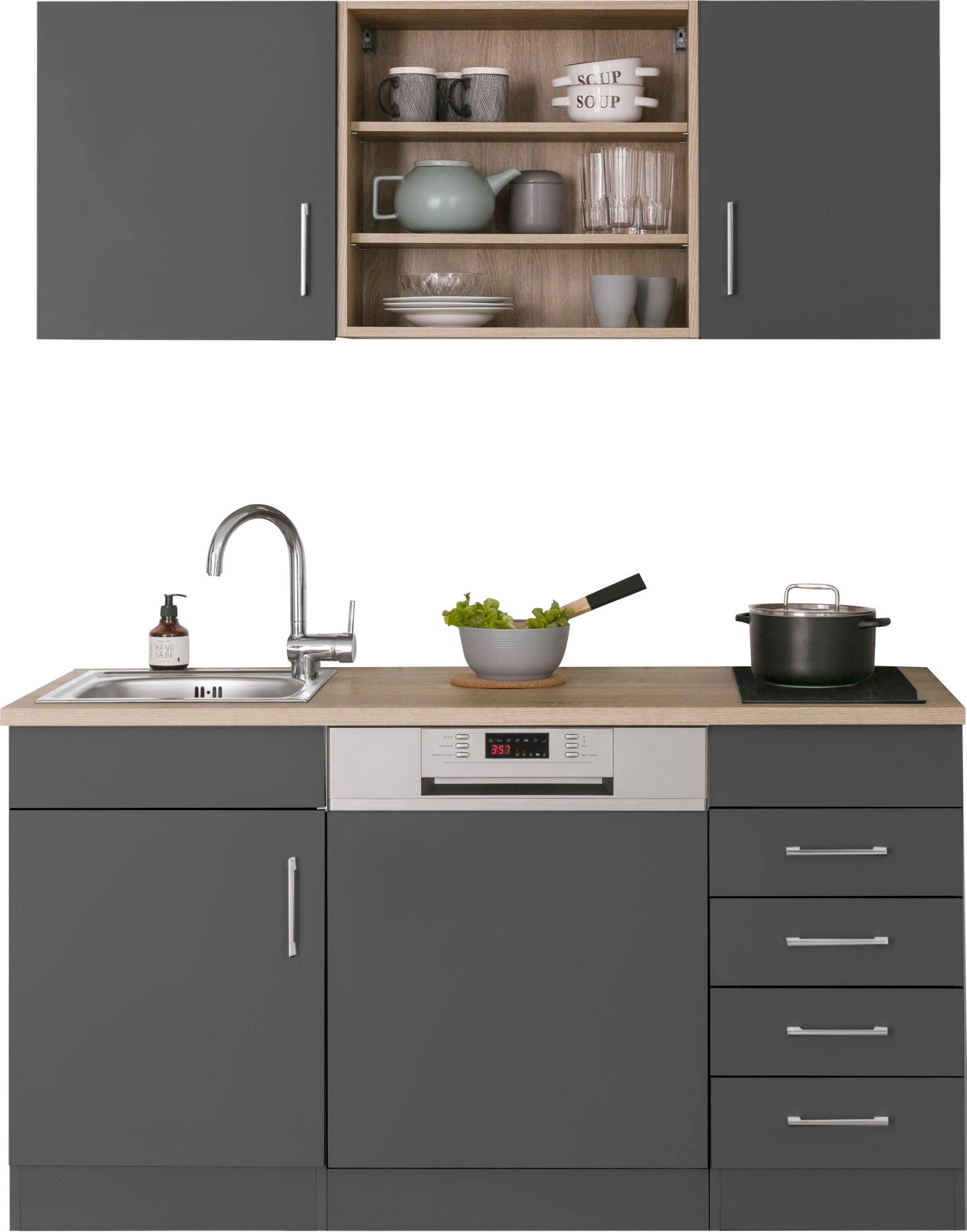 HELD MÖBEL Pantryküche "Mali", Breite 150 cm, mit E-Geräten günstig online kaufen