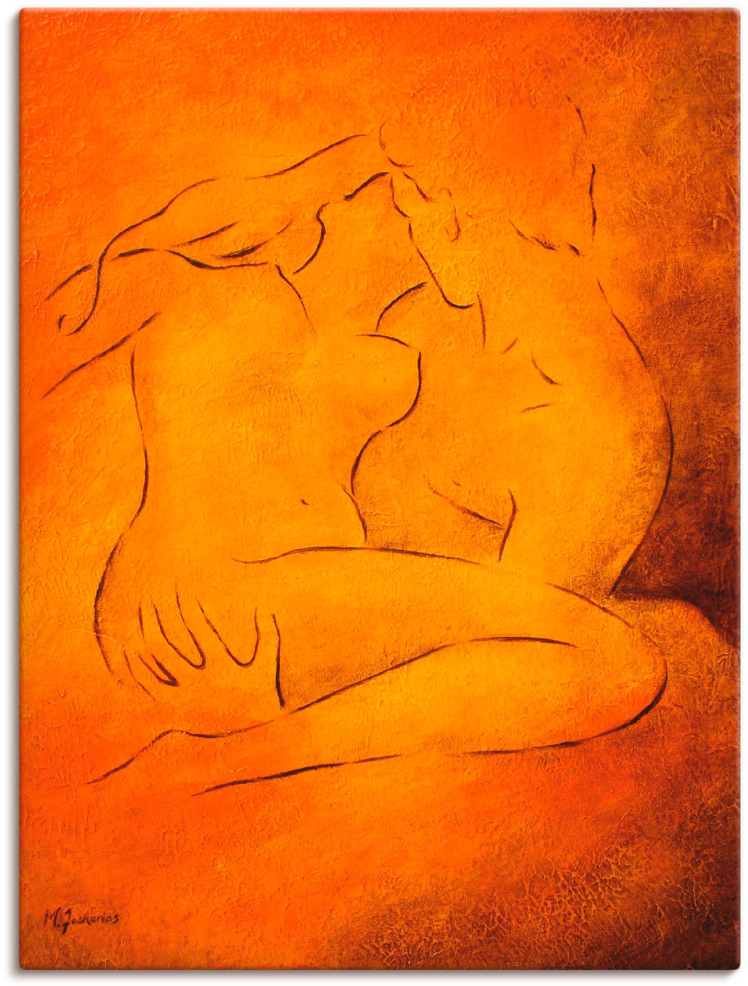 Artland Leinwandbild "Flammende Leidenschaft" Paar 1 Stk. tlg. auf Holzrahmen gespannt